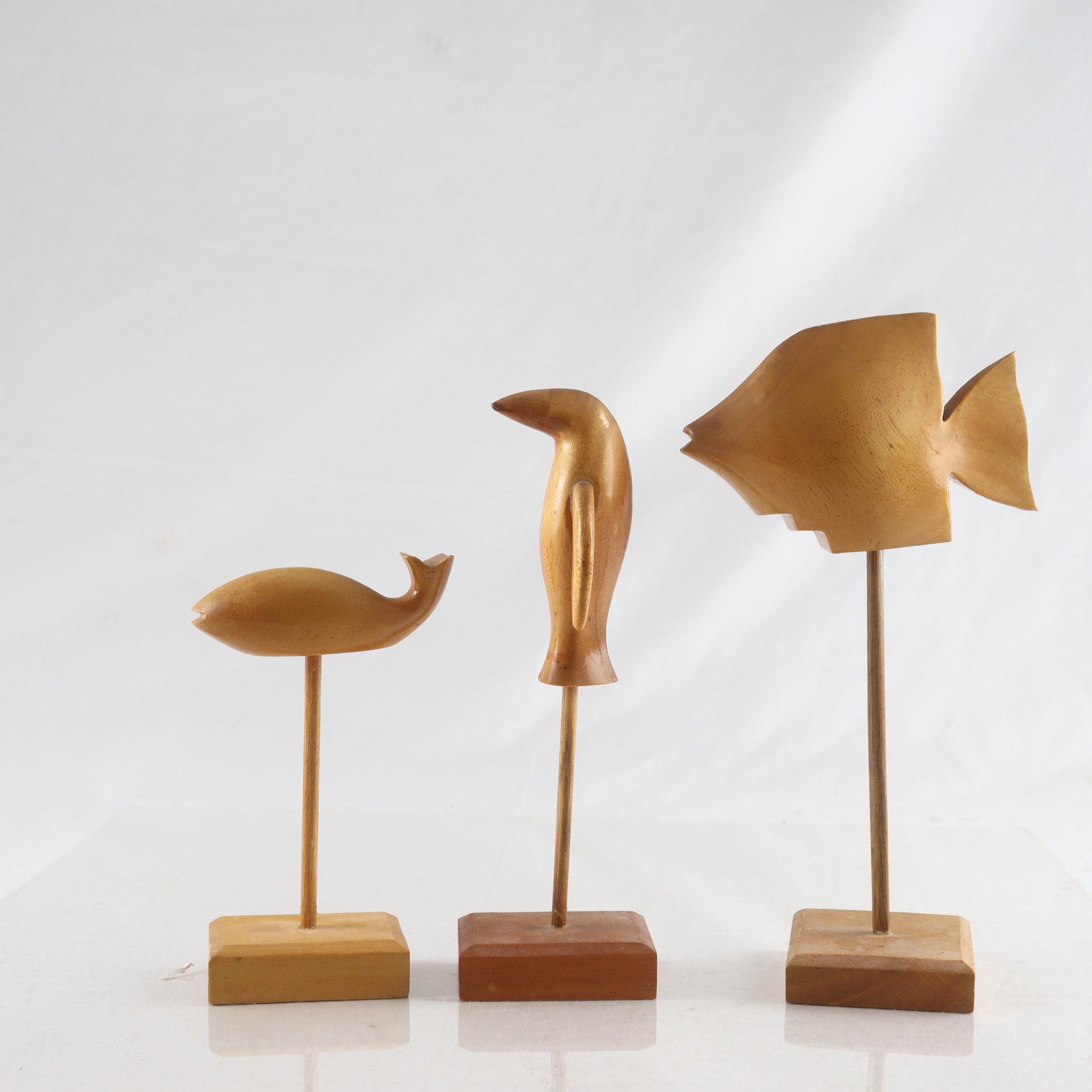 Figuriner, trä, 3 st.