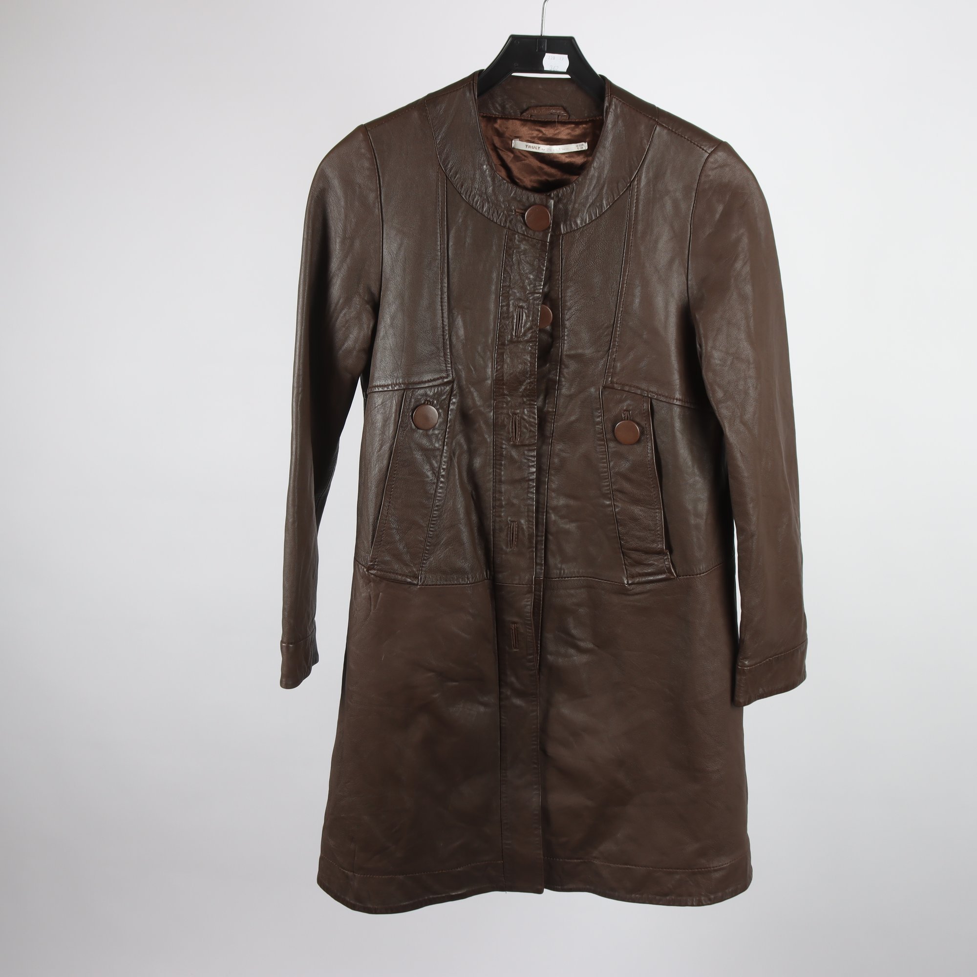 Skinnjacka, Truly x Part Two, brun, stl. 32.