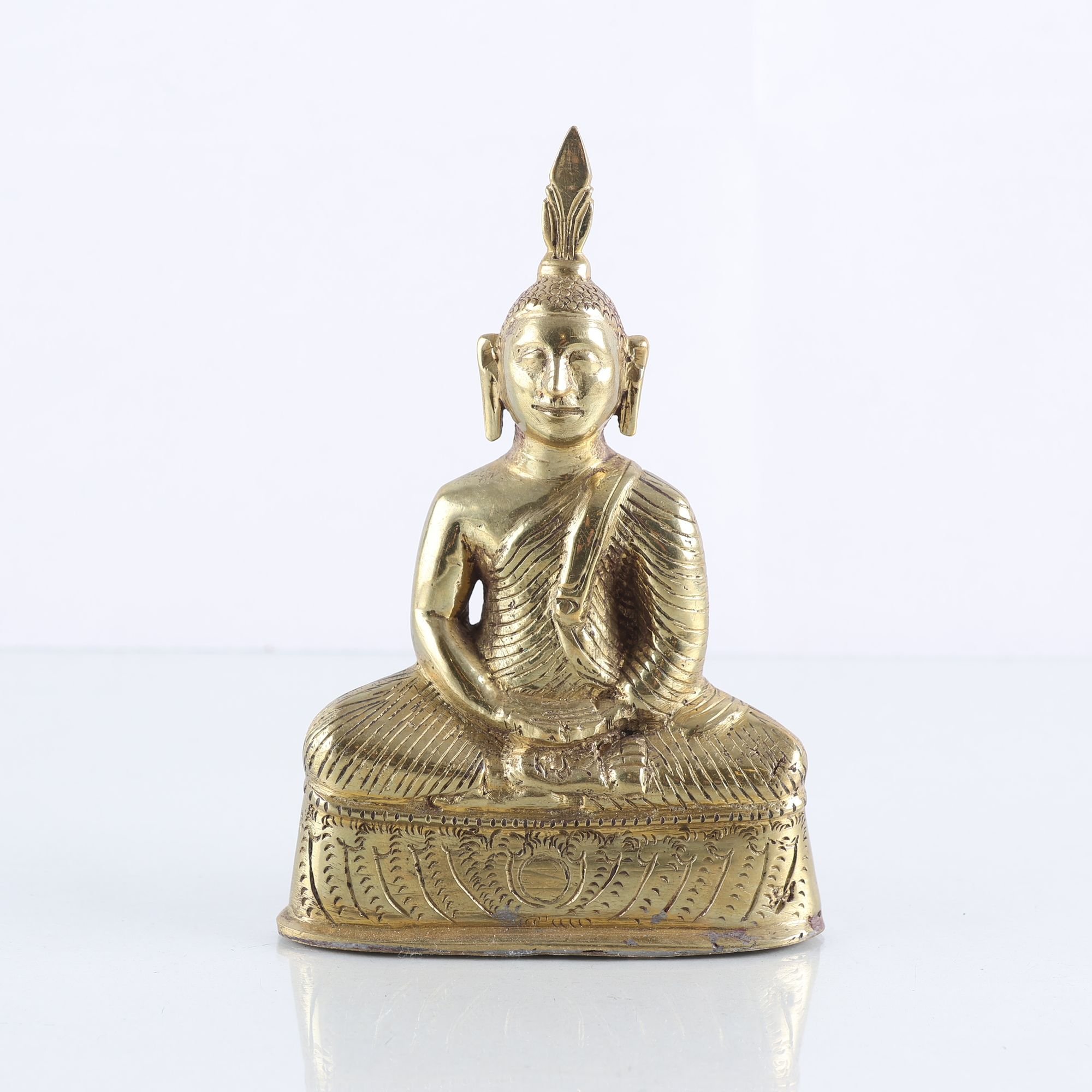 Sittande Buddha, mässing, Sri Lanka, 1900-tal