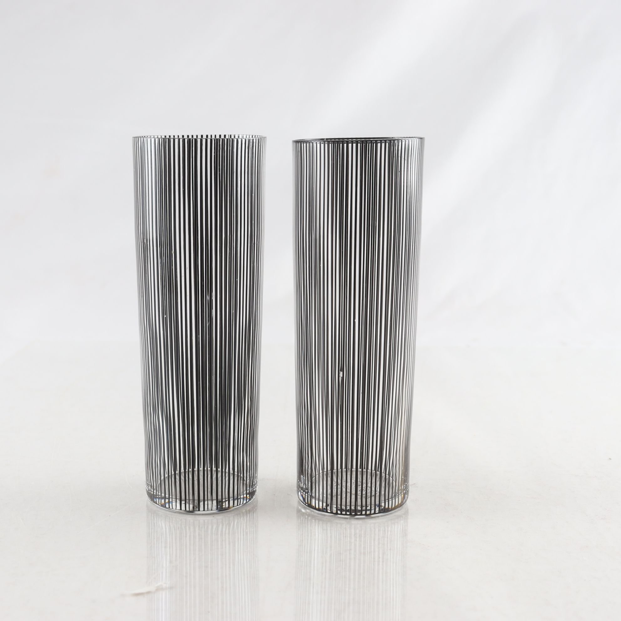 Highballglas, Johansfors, ’Stripe’ Bengt Orup, 2 st