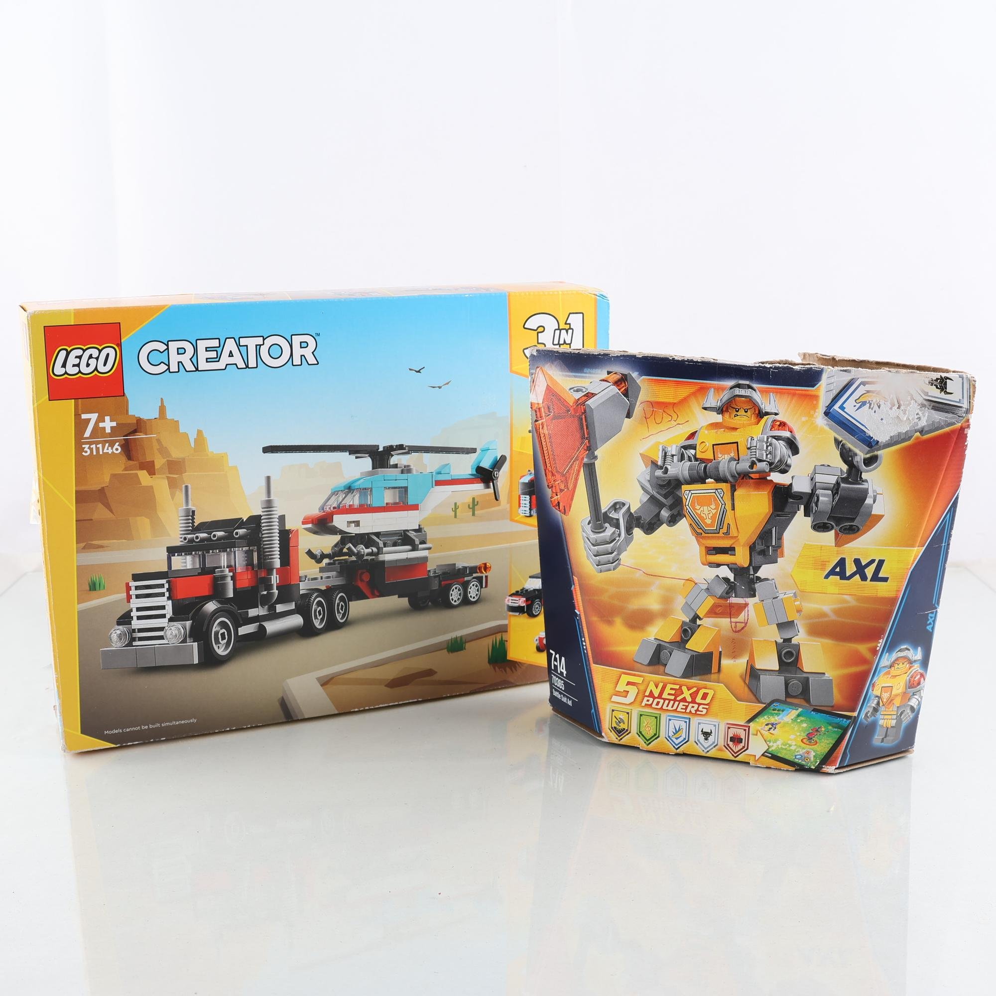 Lego, 2 paket. Lego Nexo Knights & Lego creator.
