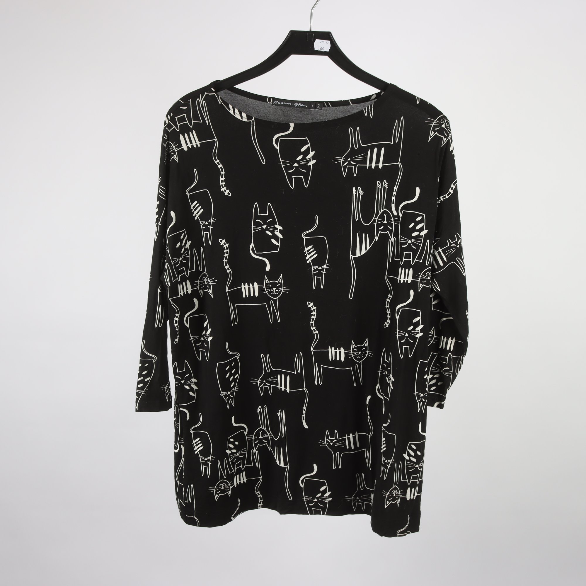 Tröja, Gurun Sjödèn, svart, katter, stl. S