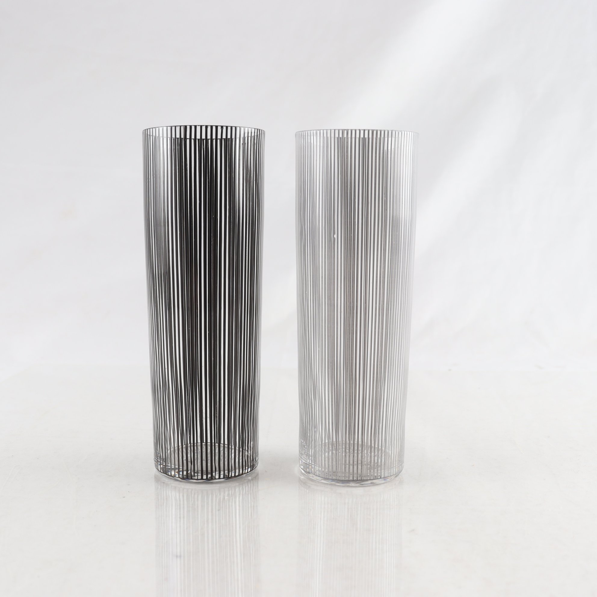 Highballglas, Johansfors, ’Stripe’ Bengt Orup, 2 st