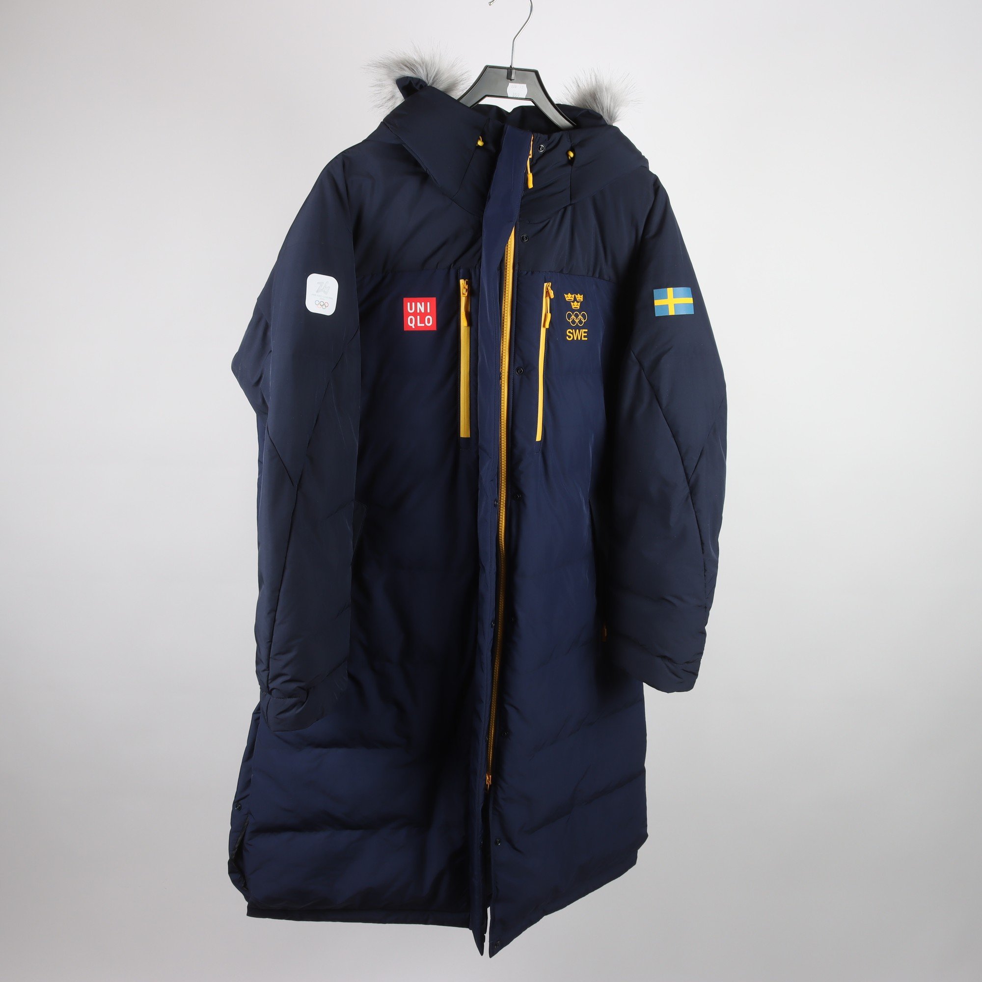 Vinterkappa, Uniqlo, Sweden, blå, stl. L.