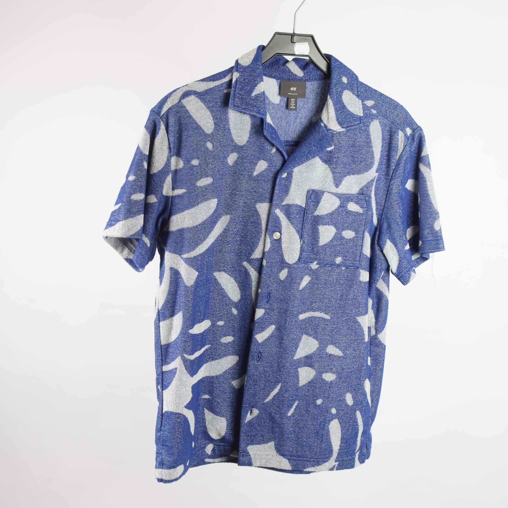 Tröja, H&M, vit, blå, frotté, stl. S.