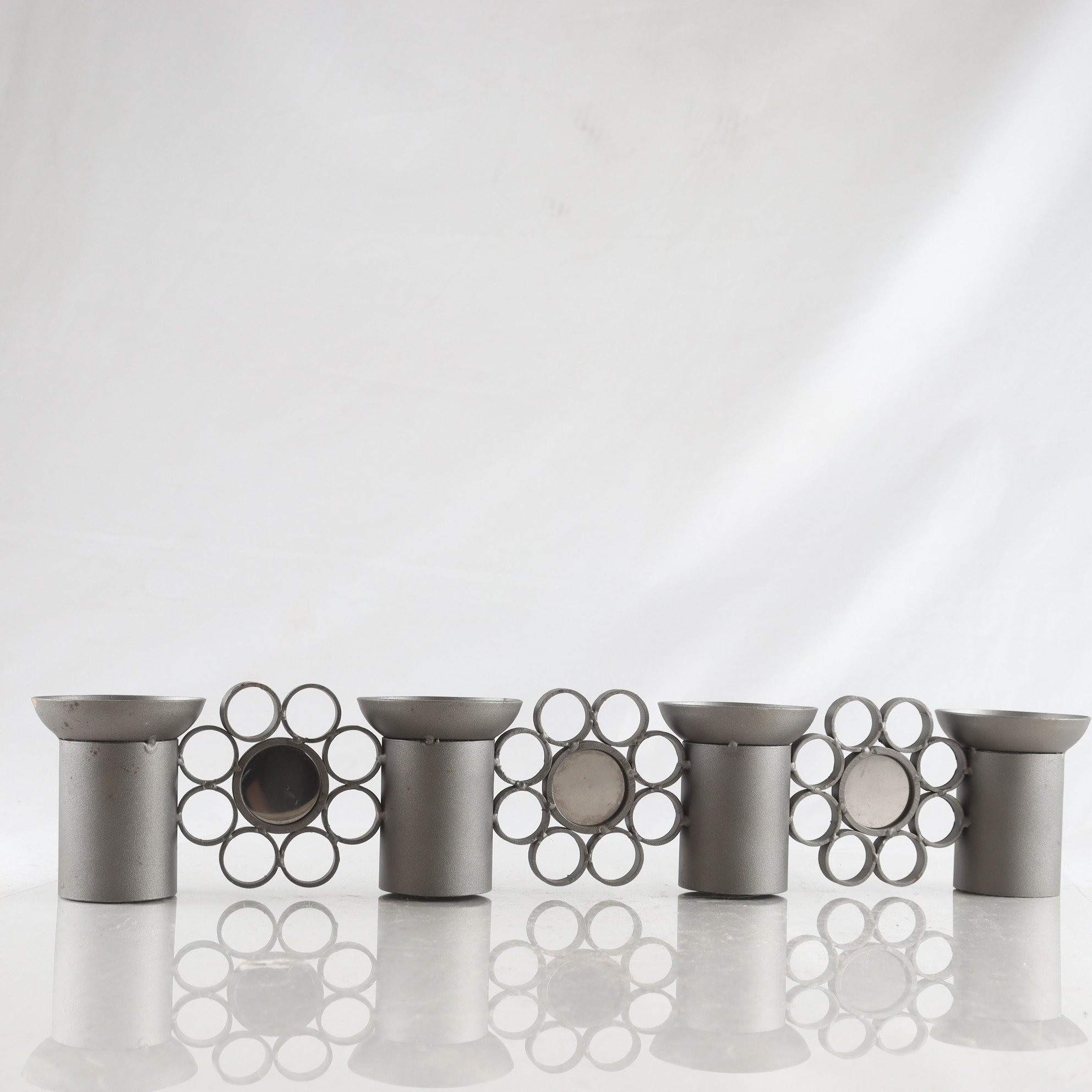 Ljushållare, metall & speglar. Vintage. Samfraktas ej.