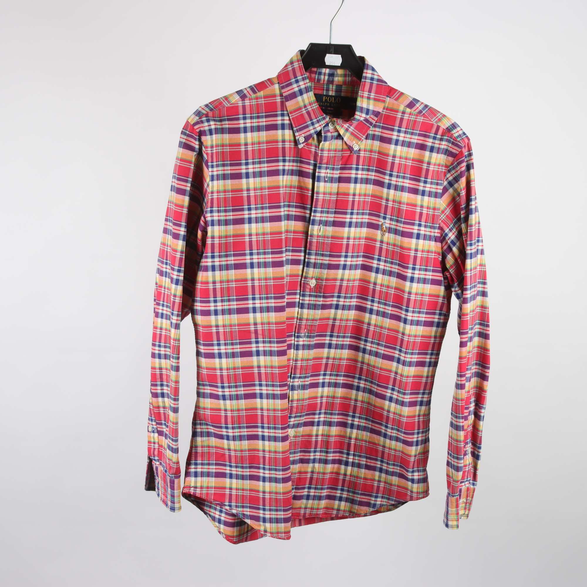 Skjorta, Polo Ralph Lauren, rutig, röd, gul, slim fit, stl. M.