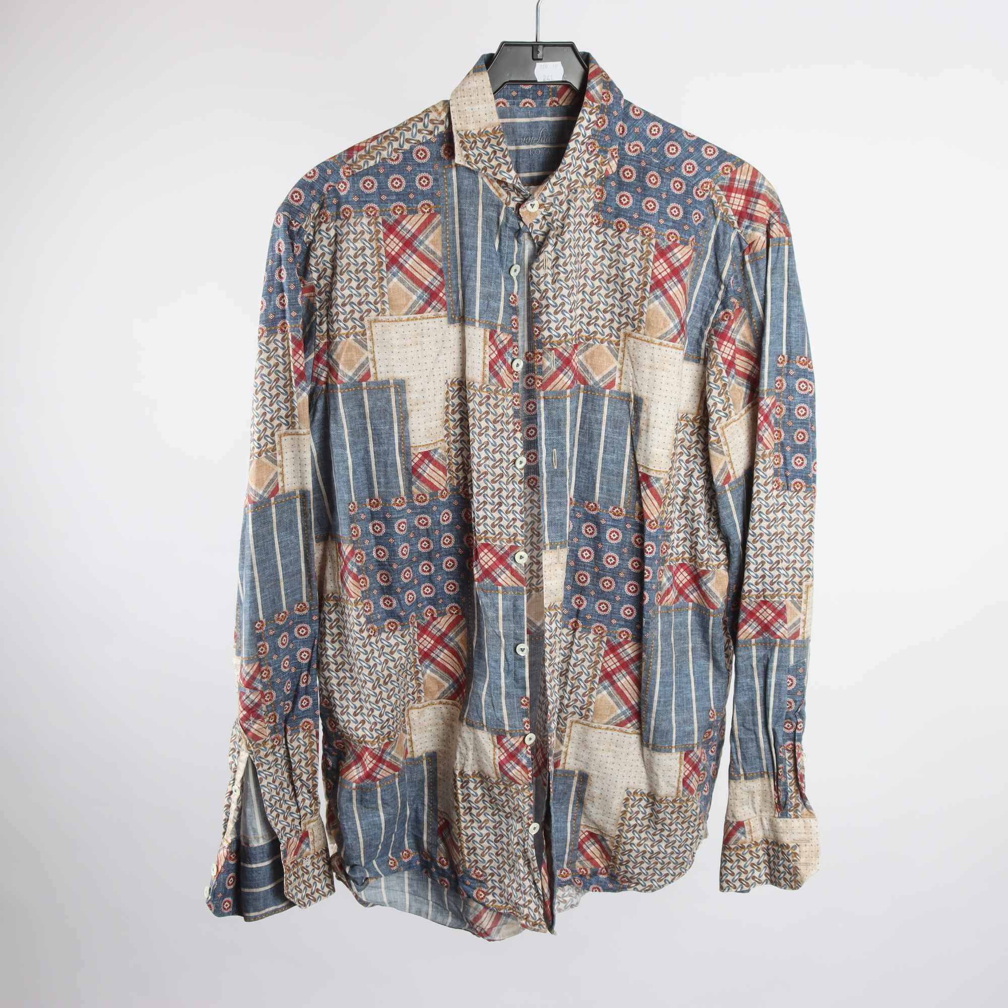 Skjorta, Van Laack, mönstrad, blå, stl. 41.