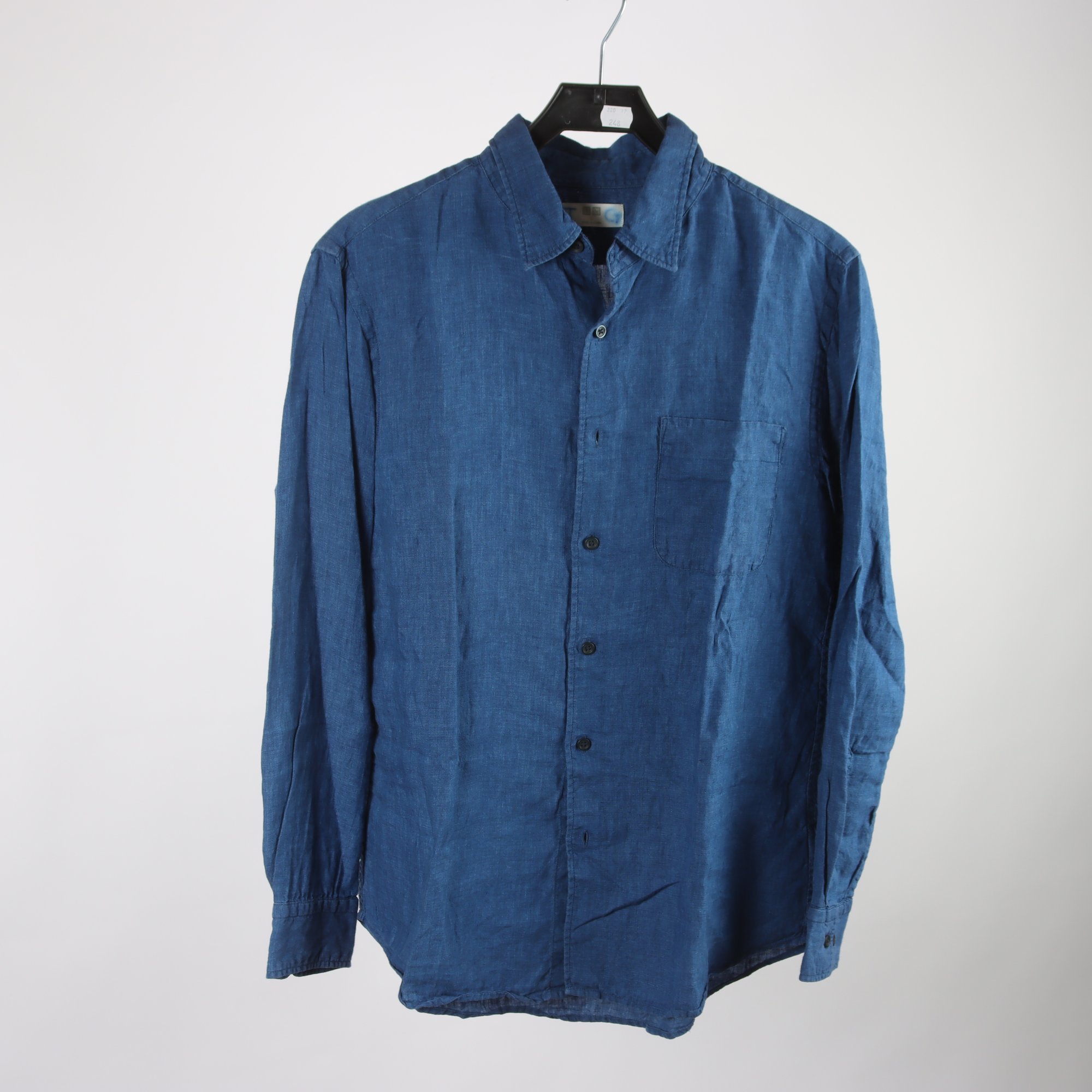 Skjorta, Uniqlo, blå, 100% lin, stl. L.