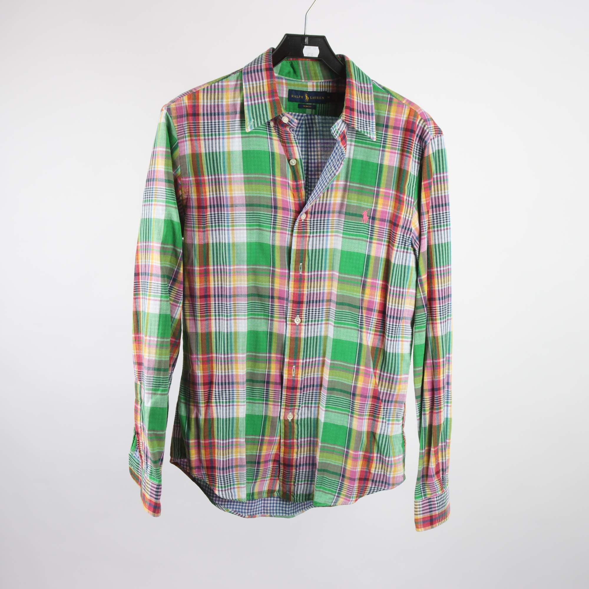 Skjorta, Ralph Lauren, rutig, grön, röd, slim fit, stl. M.