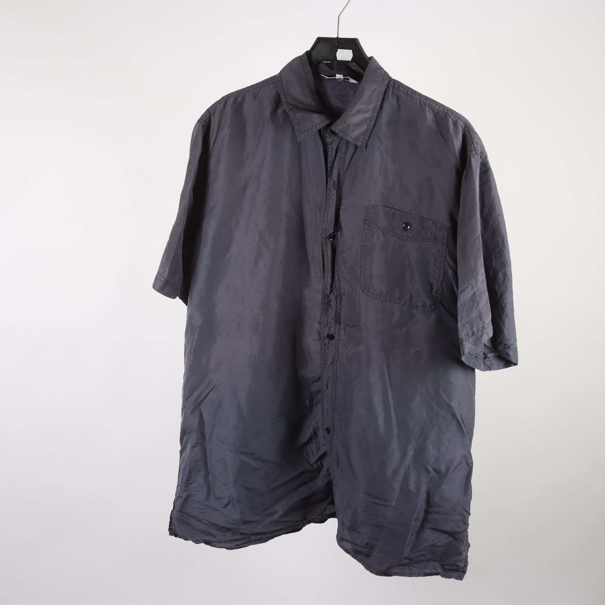 Skjorta, Pusilk, lila, 100% silke, stl. XL.