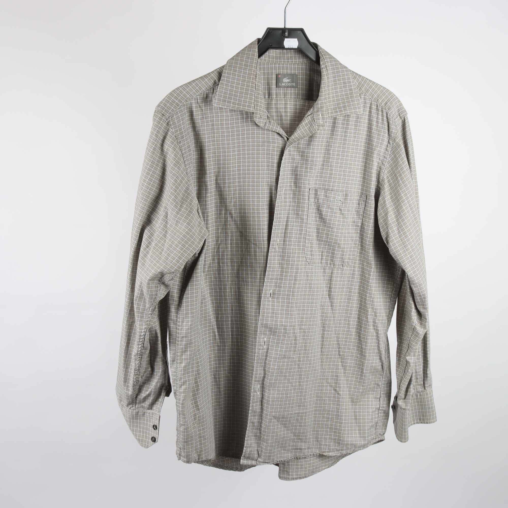 Skjorta, Lacoste, rutig, beige, stl. 42.
