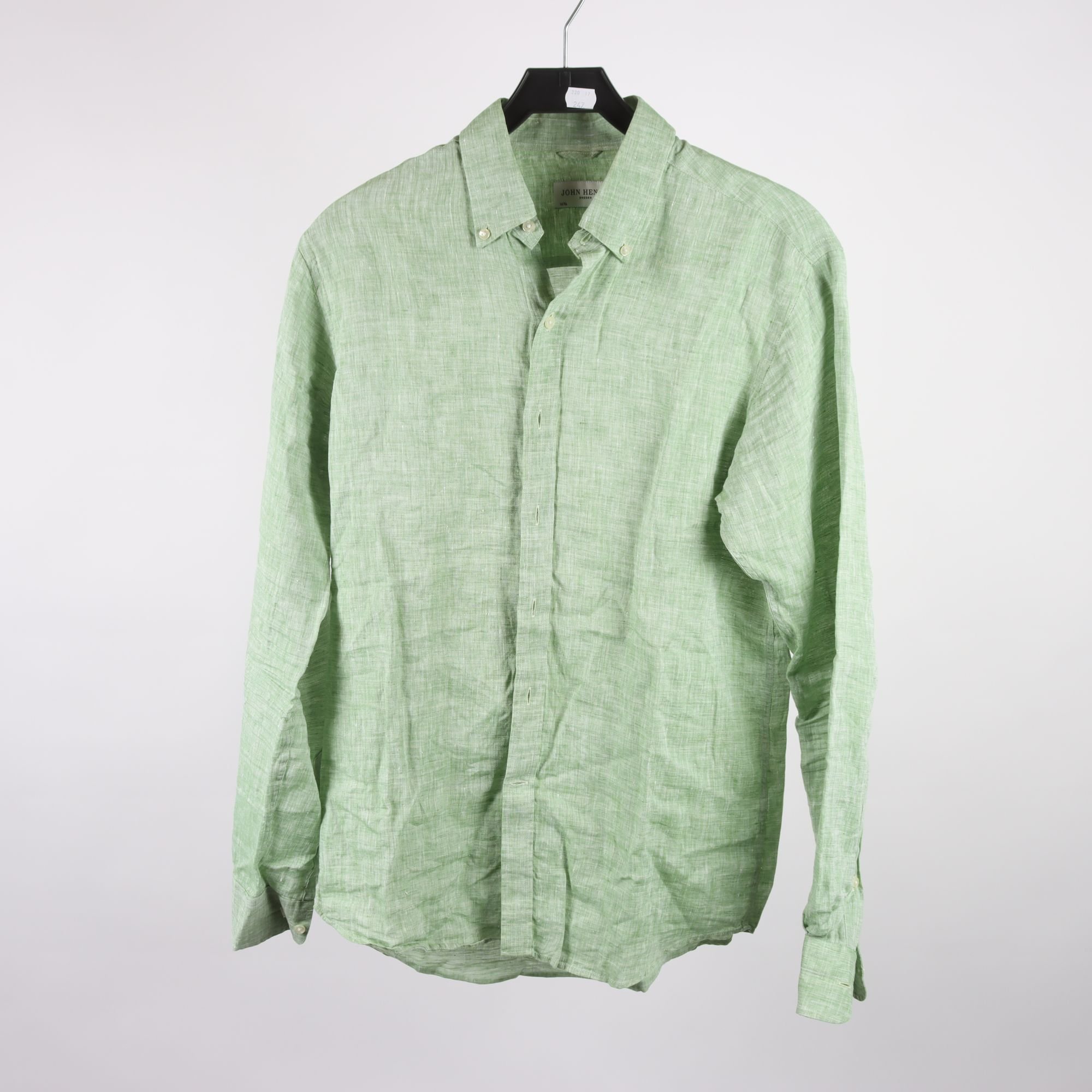 Skjorta, John Henric, grön, 100% lin, stl. 40.
