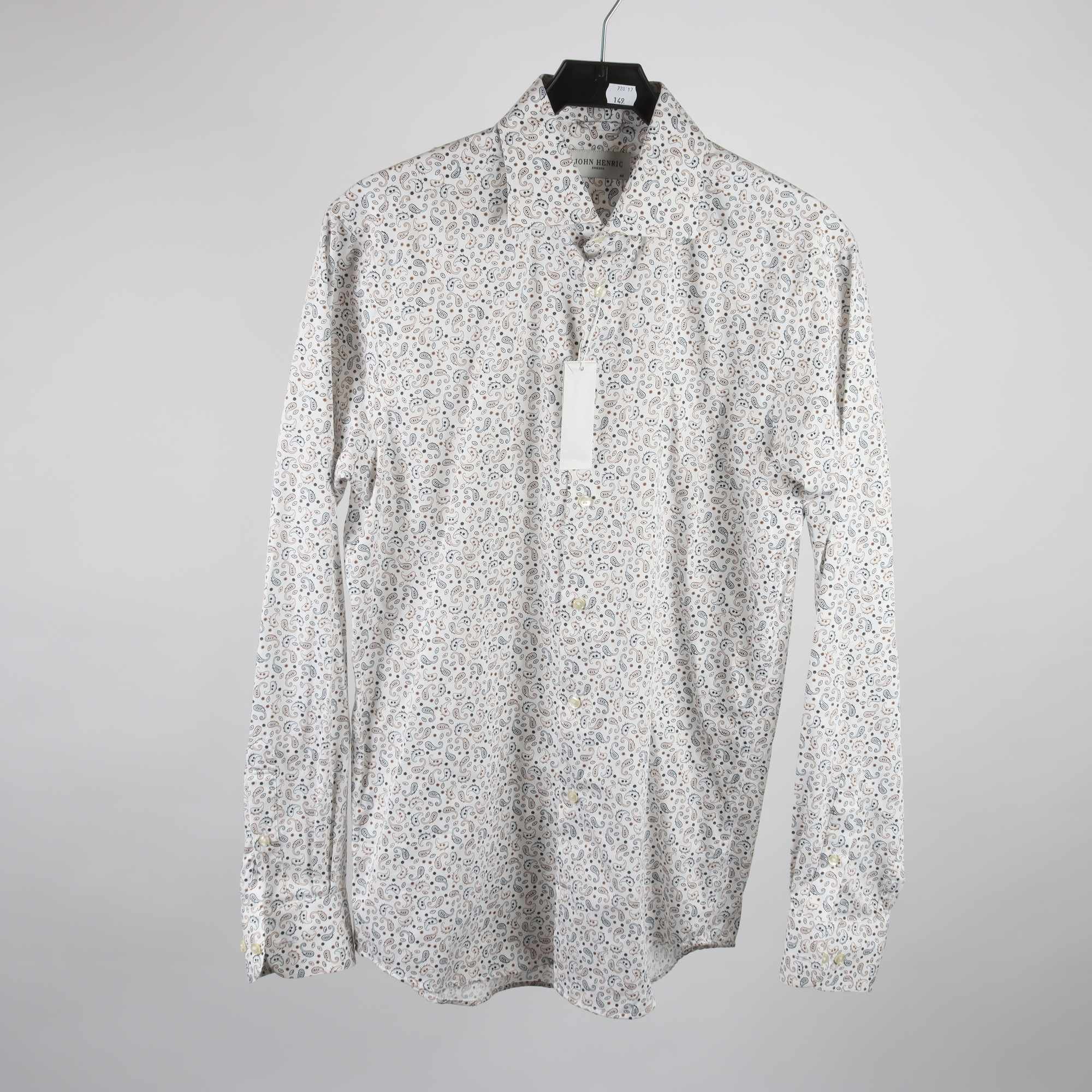 Skjorta, John Henric, vit, mönstrad, stl. M