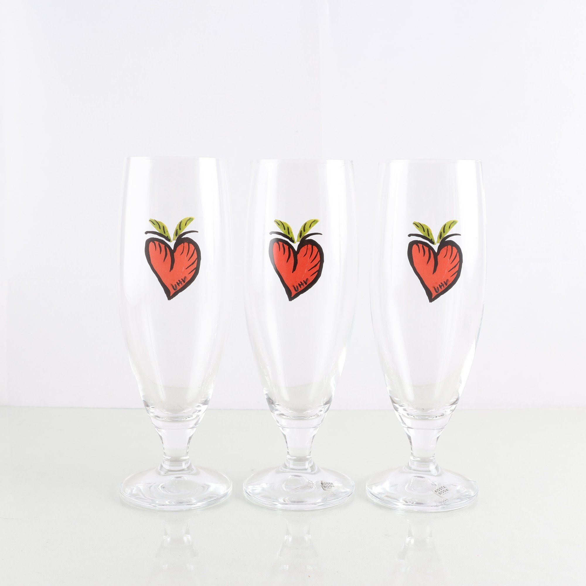 Ölglas, Friendship Hearts, U Hydman-Vallien, Kosta Boda. Samfraktas ej.