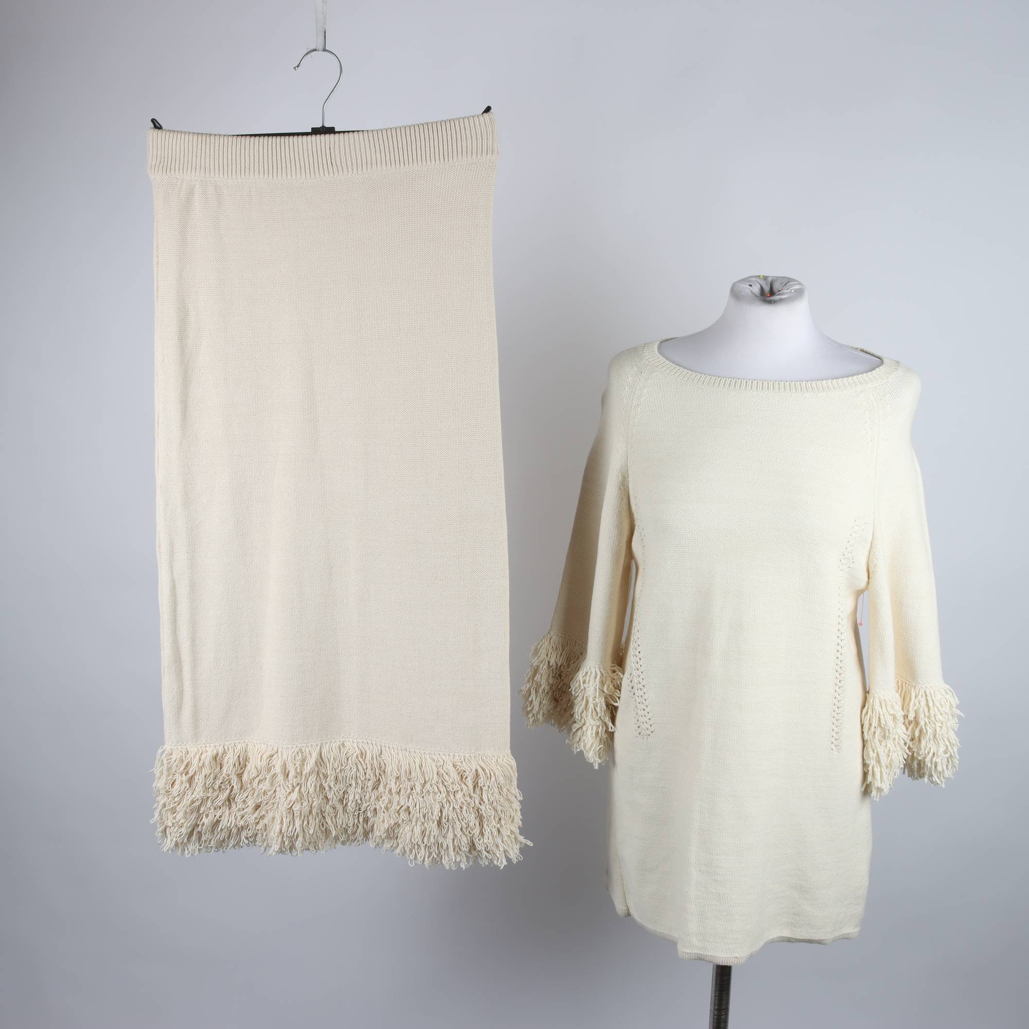 Kjol och tröja, Indiska, benvit, stl. S.