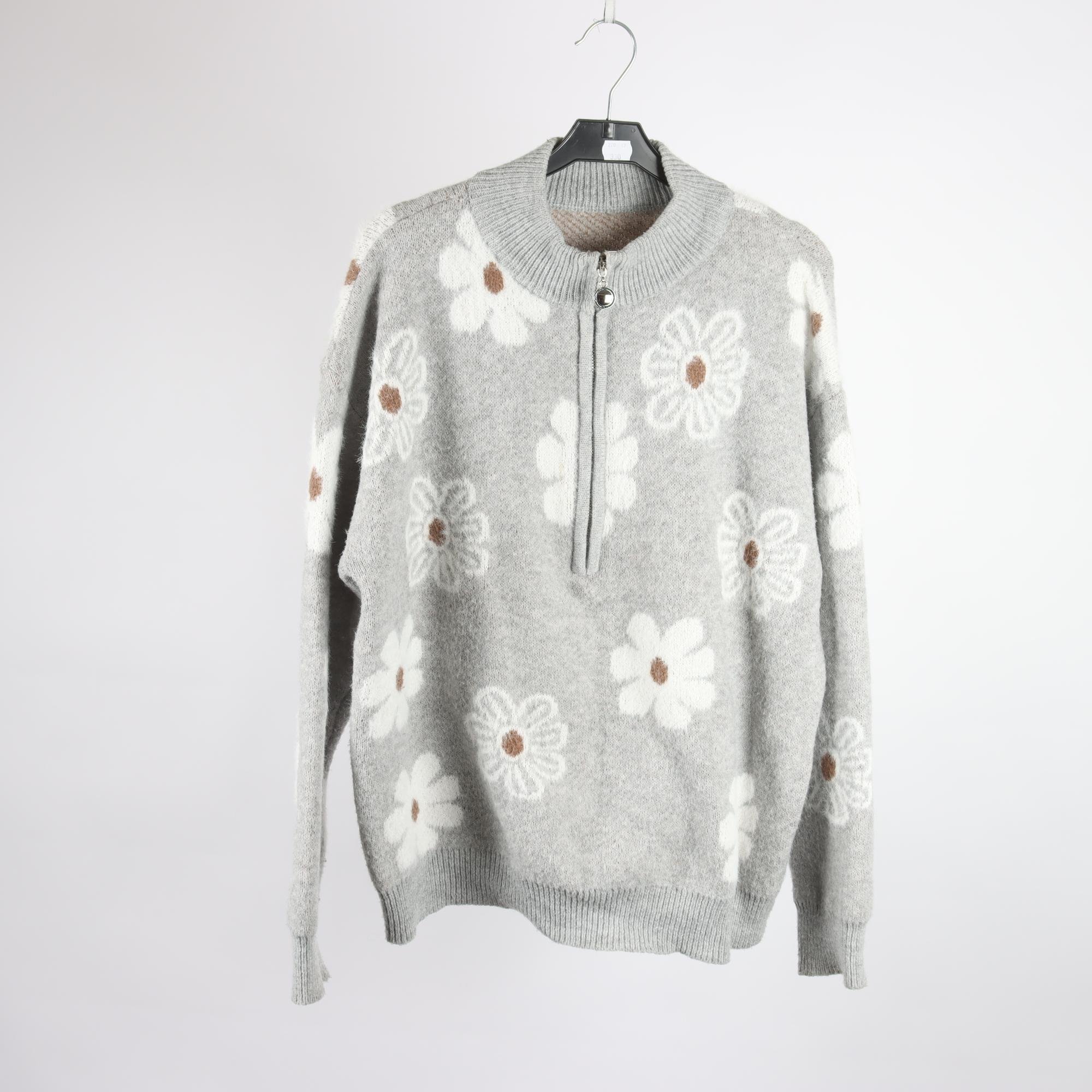 Kofta, Okänd, grå, vit, stl. L.