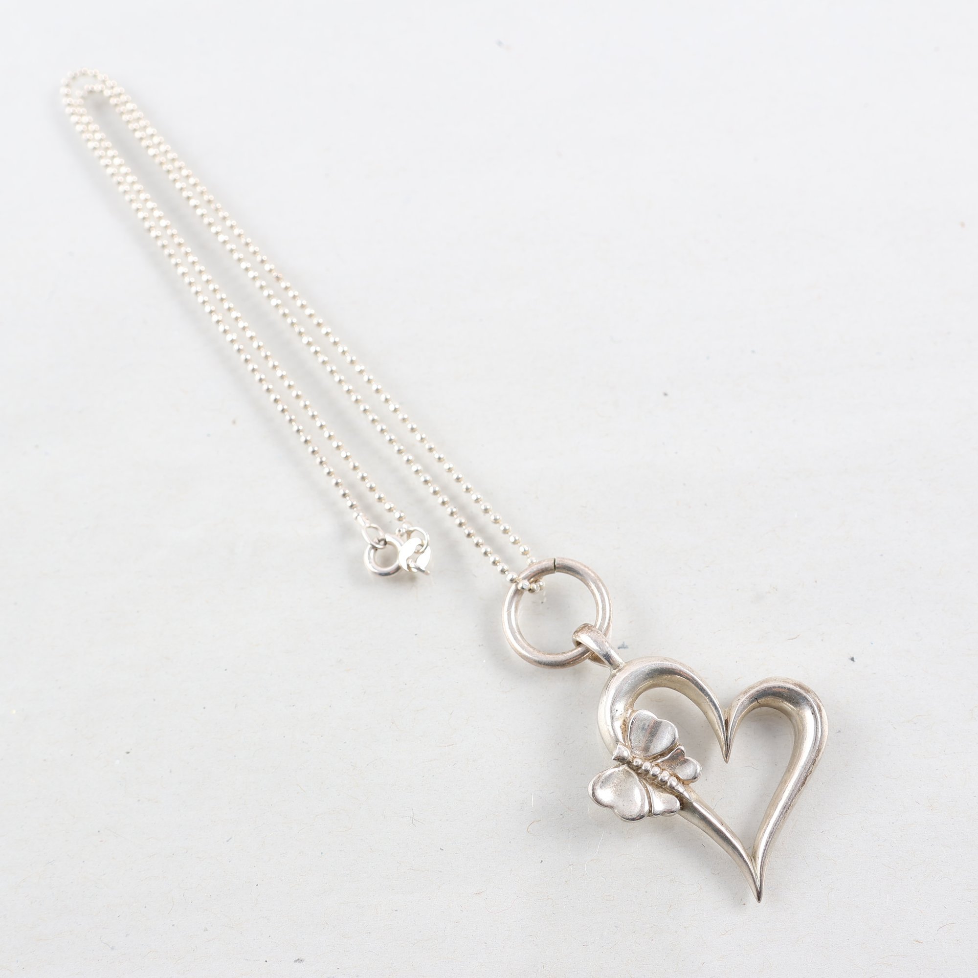 Halskedja med hänge, Hjärta, silver 925.