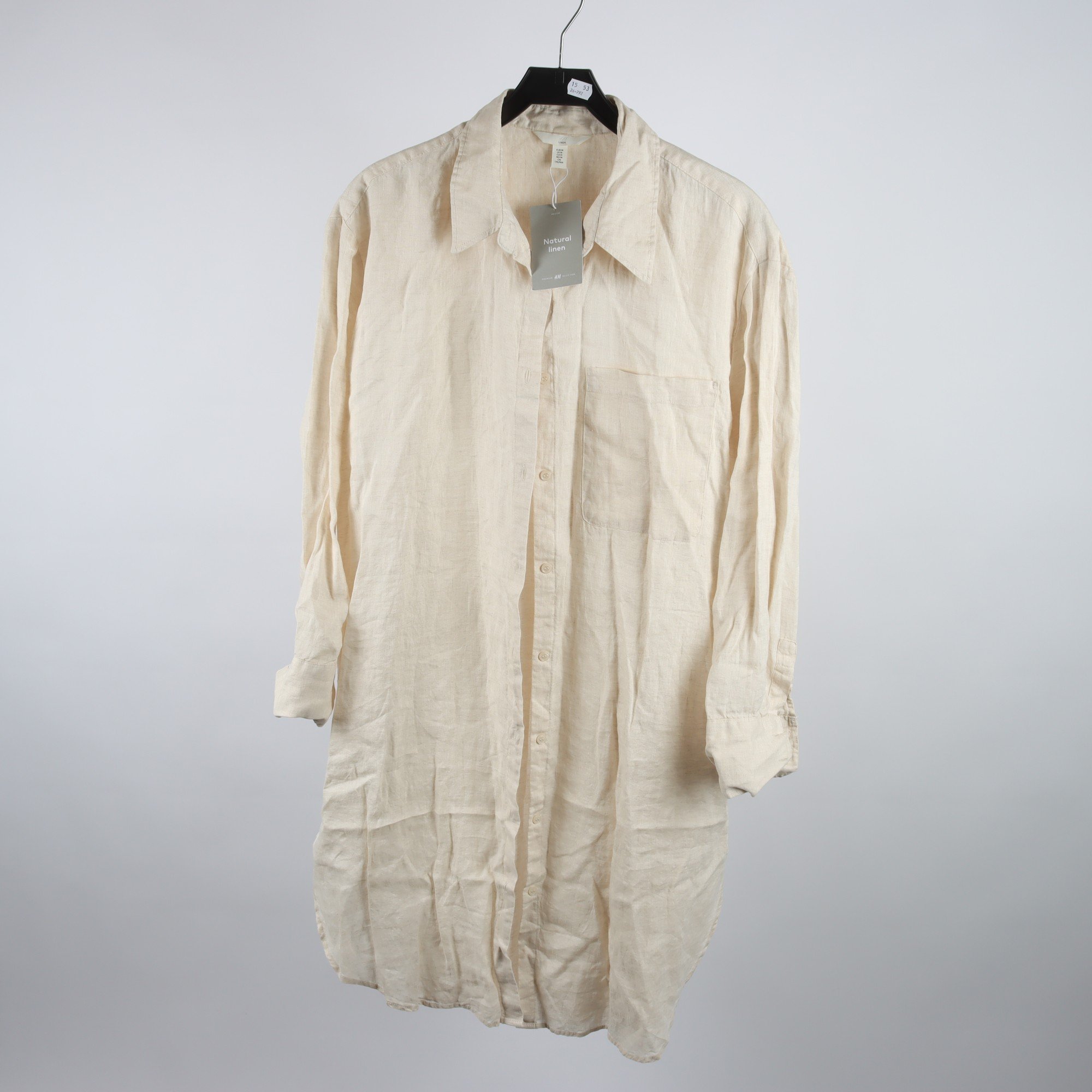 Skjortklänning, H&M, 100% lin, stl. M