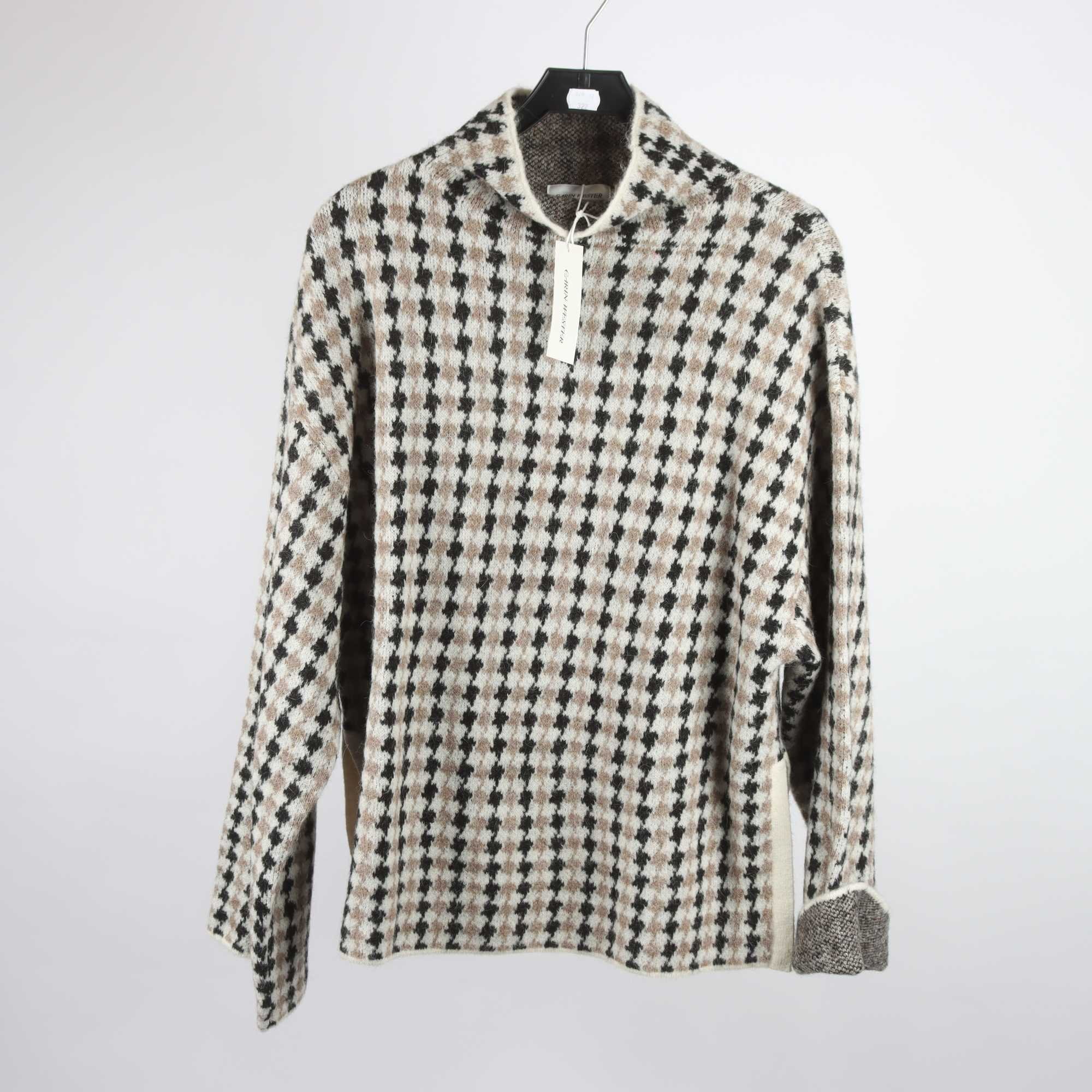 Tröja, Carin Wester, beige, ull, alpaca, svart, stl. L.