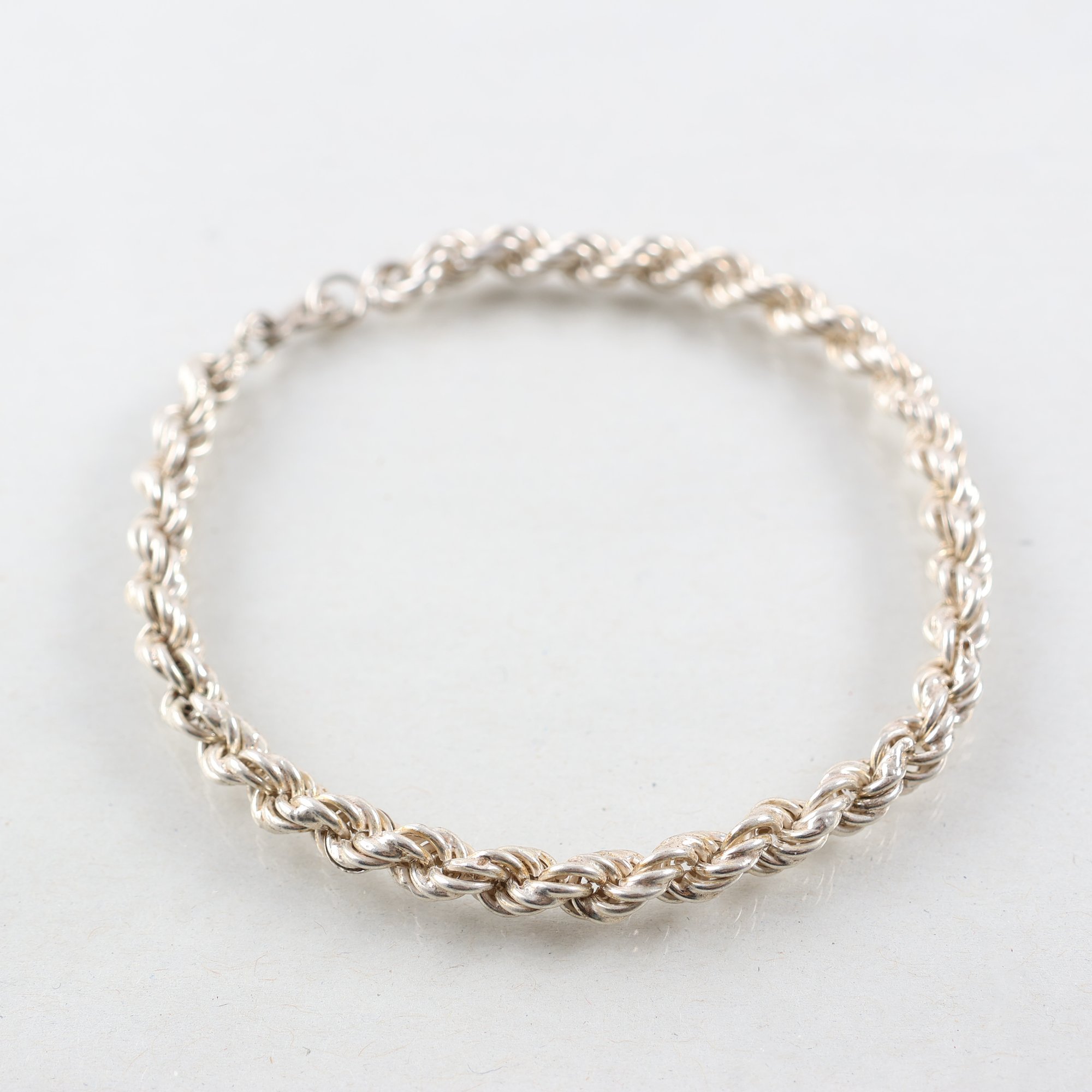 Armband, silver, Cordell, tvinnad länk, vikt: 9.5g
