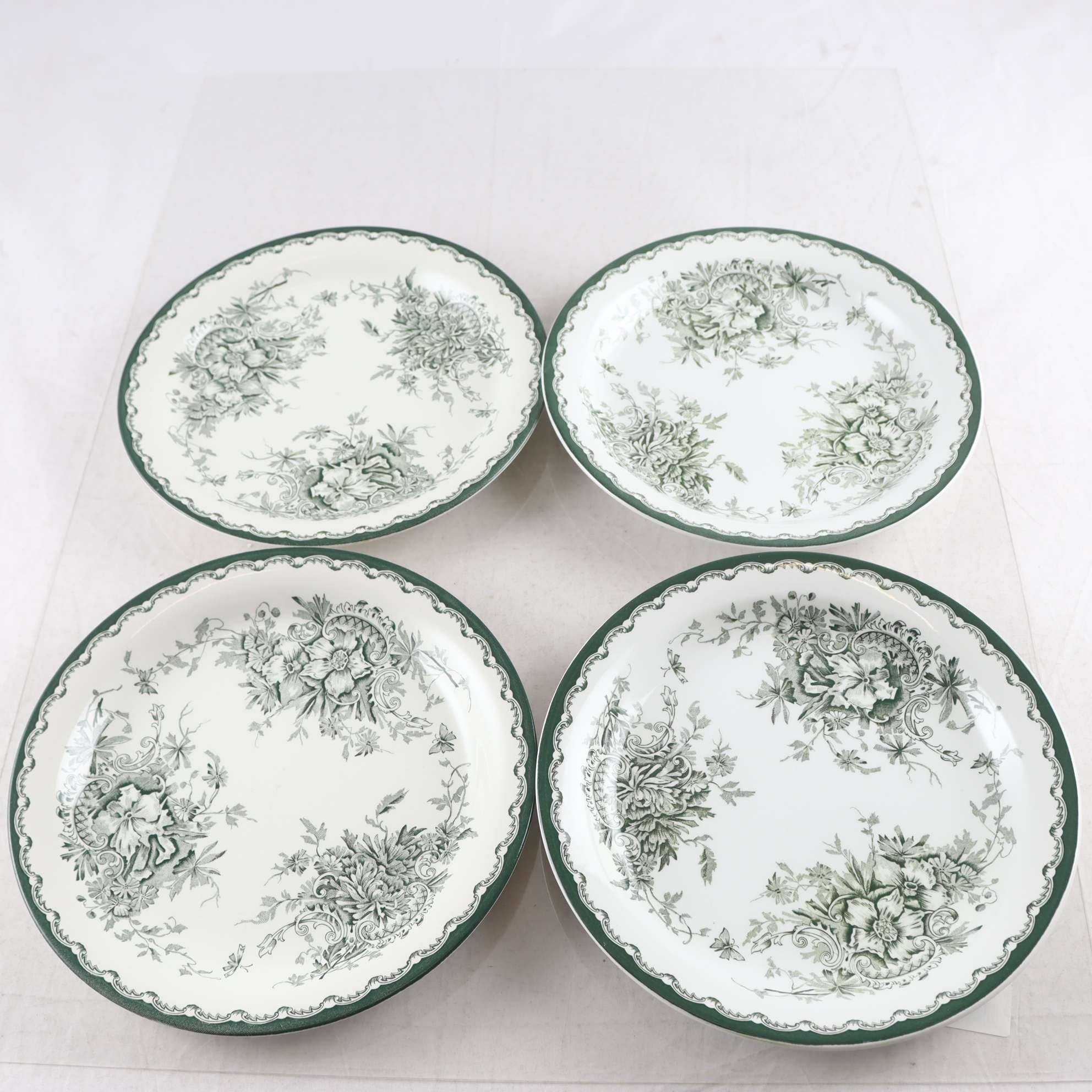 Tallrikar, Rörstrand, grön anna. 4 st. Samfraktas ej.