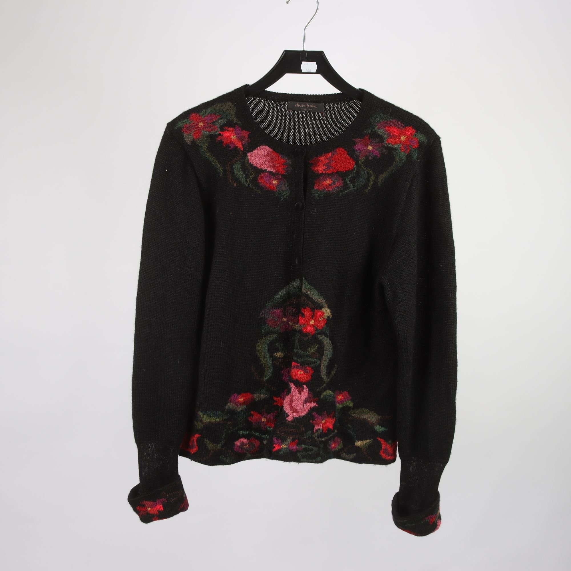 Kofta, Elisabeth Pinet, svart, mönstrad, stl. ca. M.