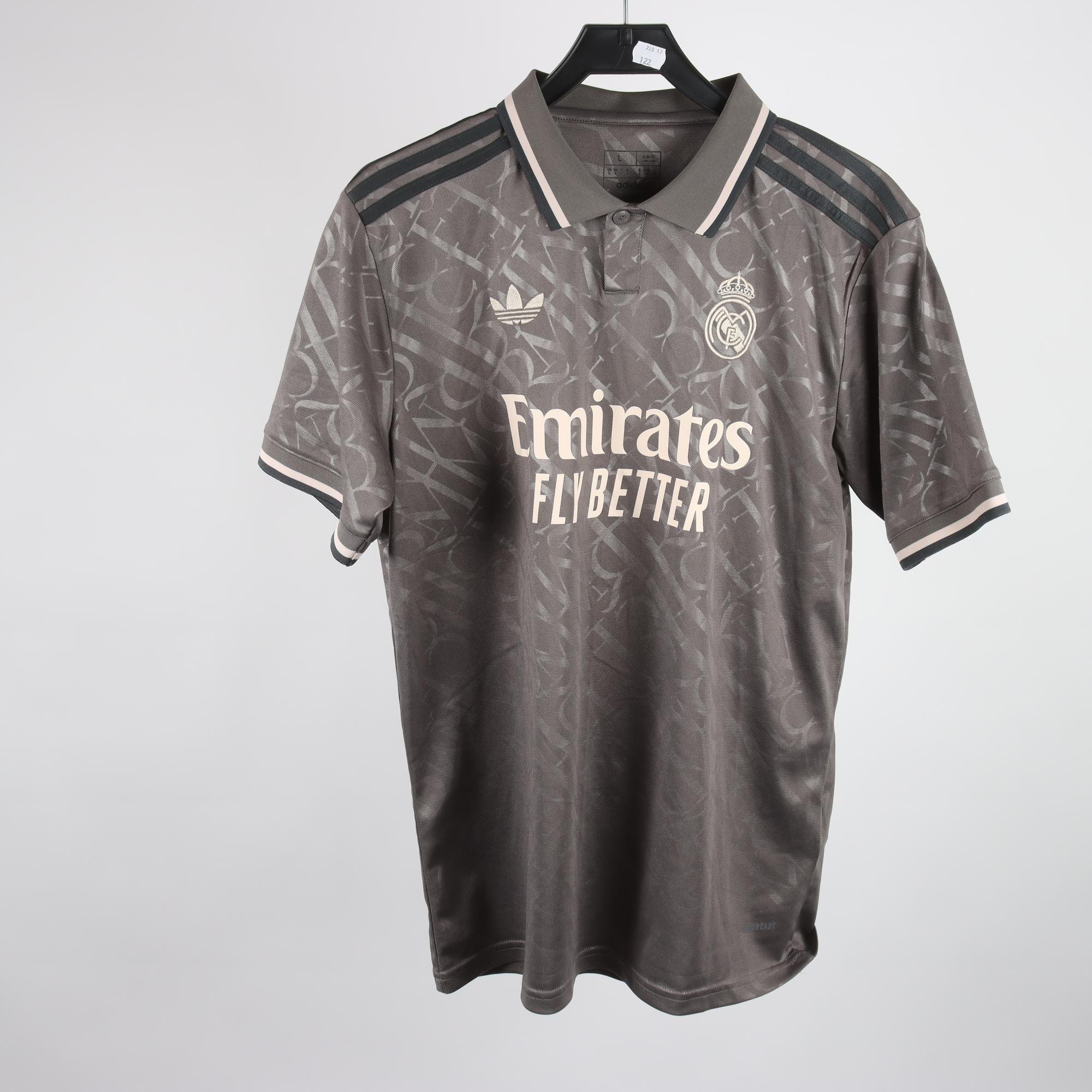 Fotbollströja, Adidas, Real Madrid, Bellingham 5, grå, stl. L