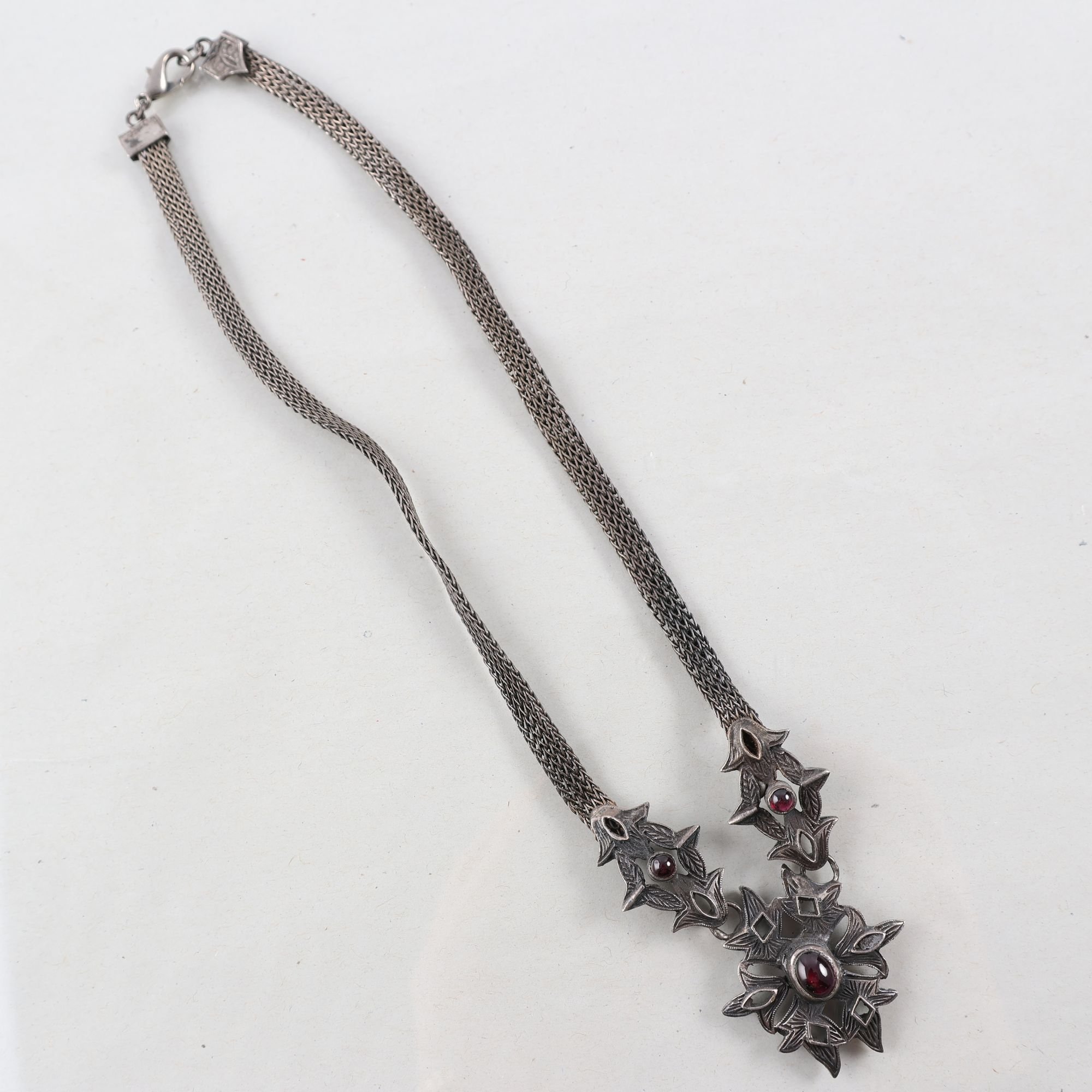 Halsband, silver, glas, brv: 26.6g