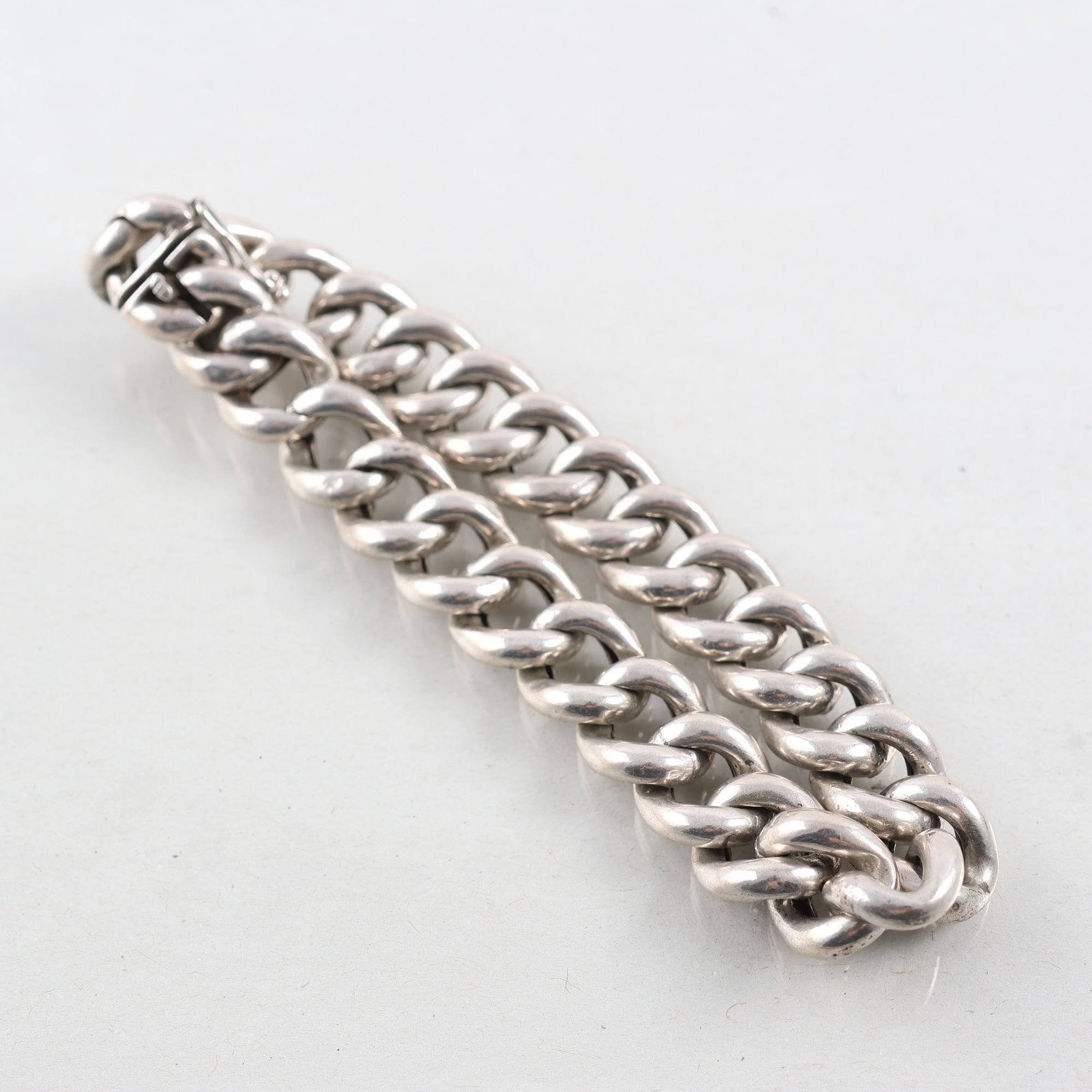 Armband, pansarlänk, vintage, silver 830.