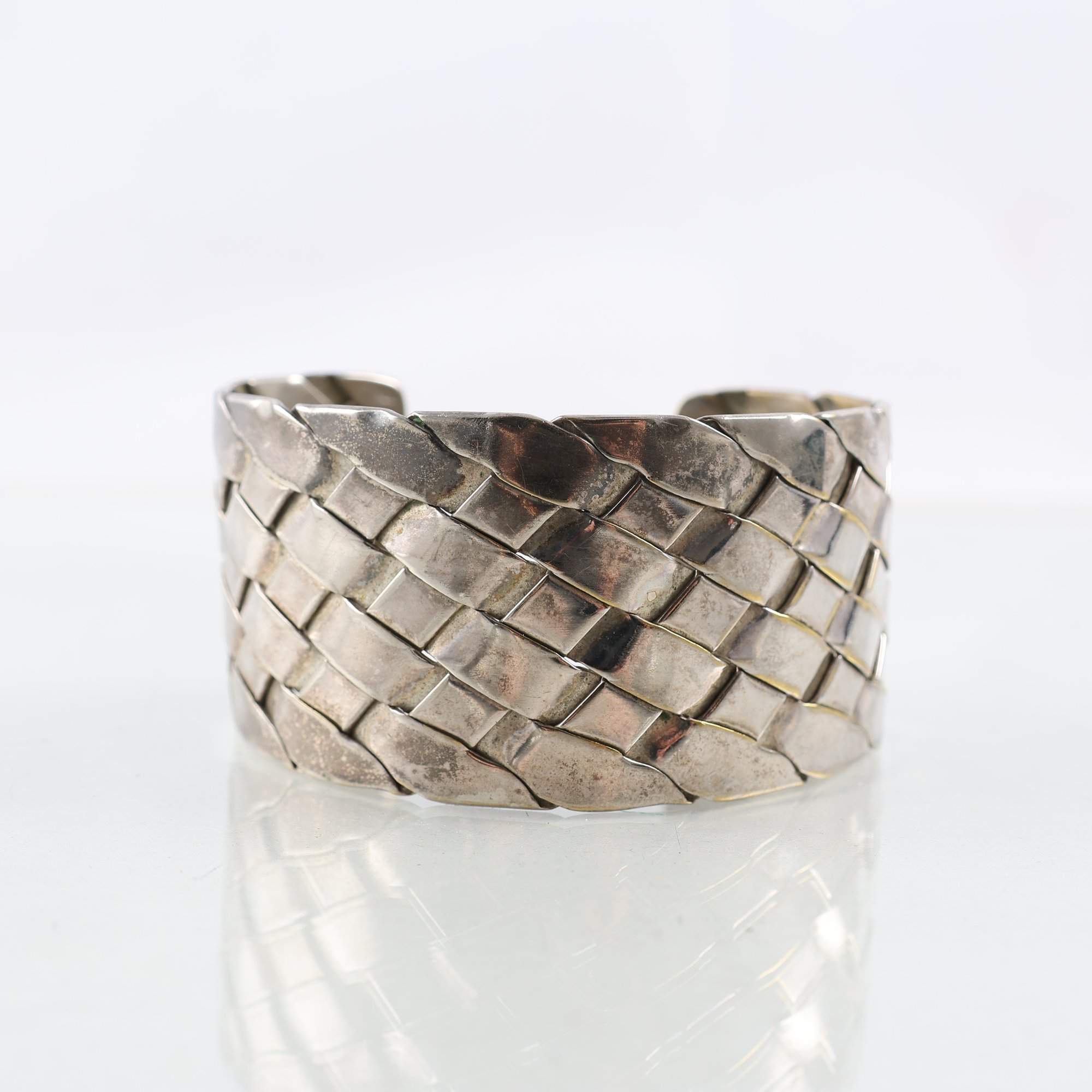Armring, ”Flätat”, vintage, silver 925.