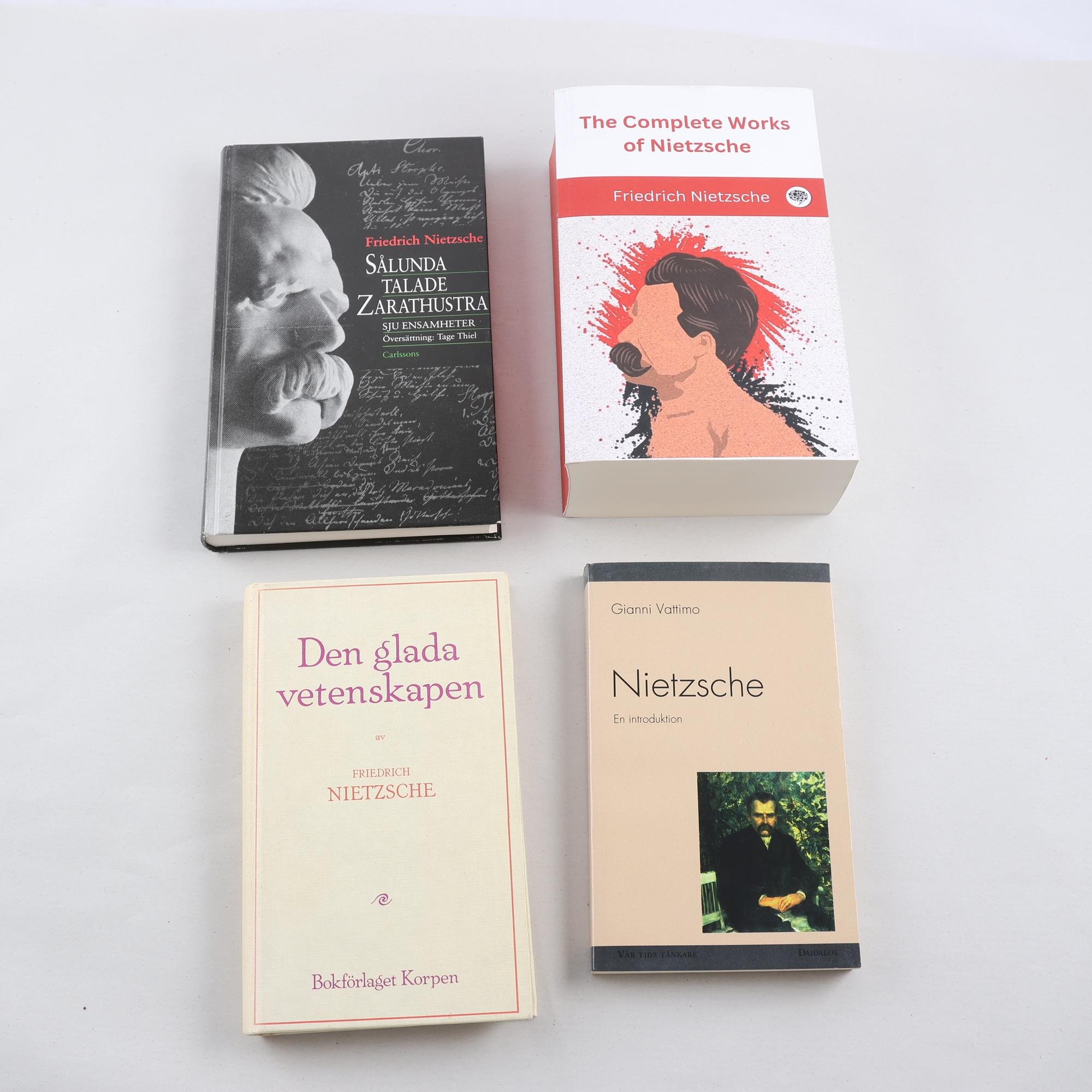 Friedrich Nietzsche, bokpaket med 4 volymer
