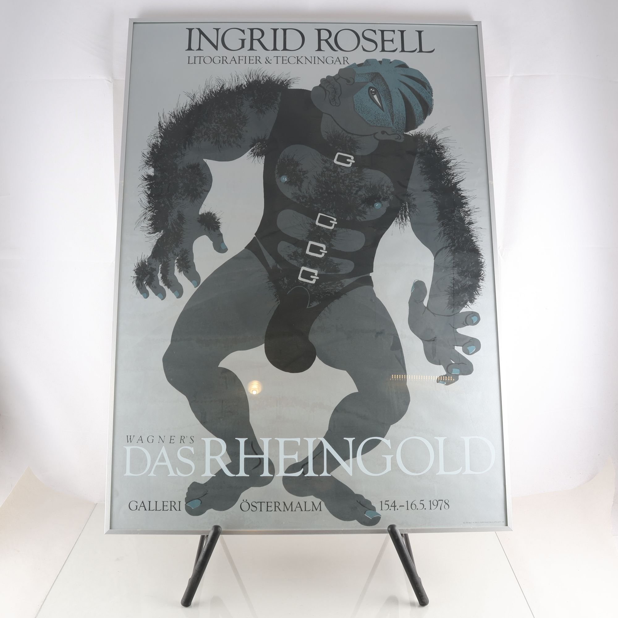 Litografiskt tryck, Das Rheingold, Ingrid Rosell Lindahl, 1978. Endast avh.