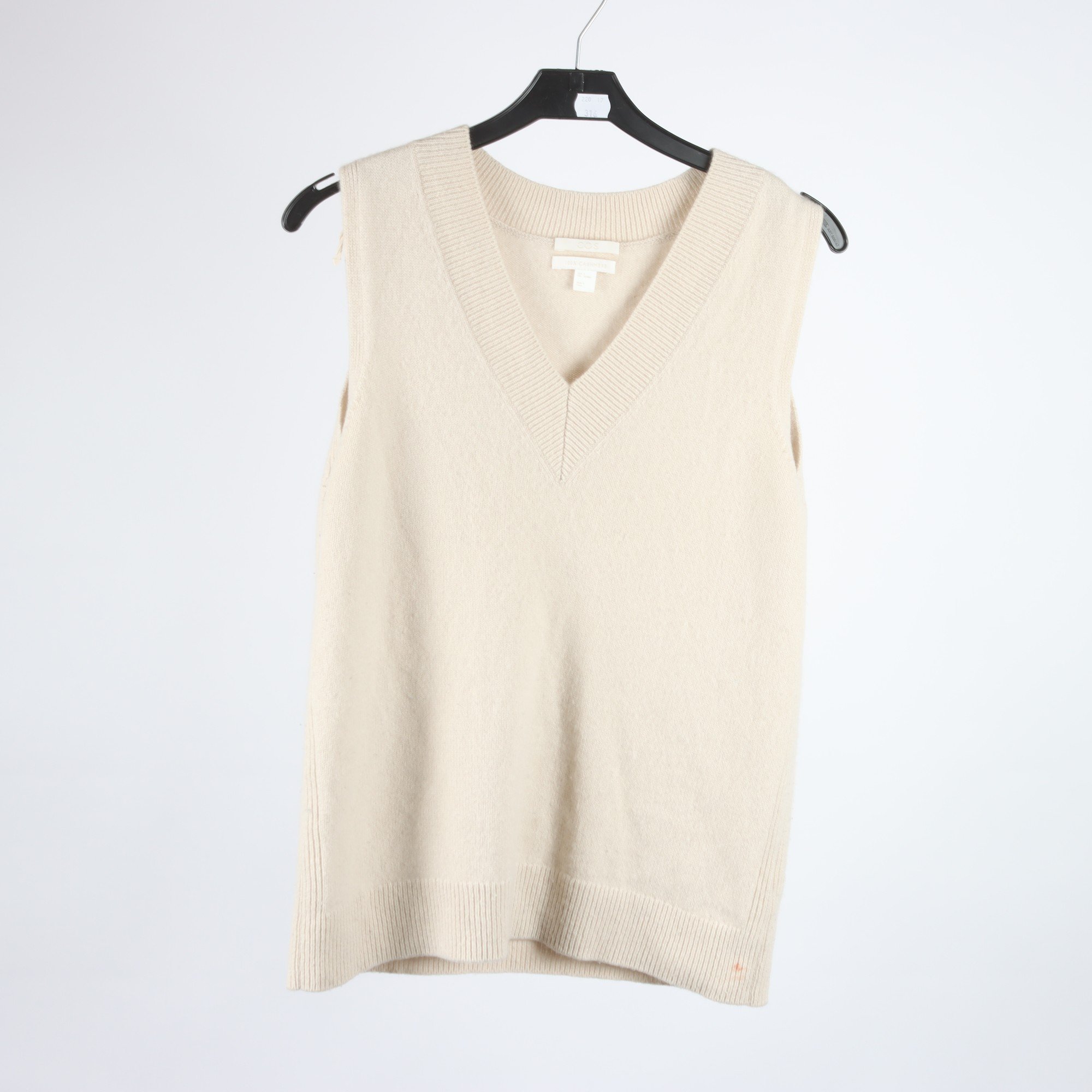 Väst, COS, vit, 100% cashmere, stl. S.