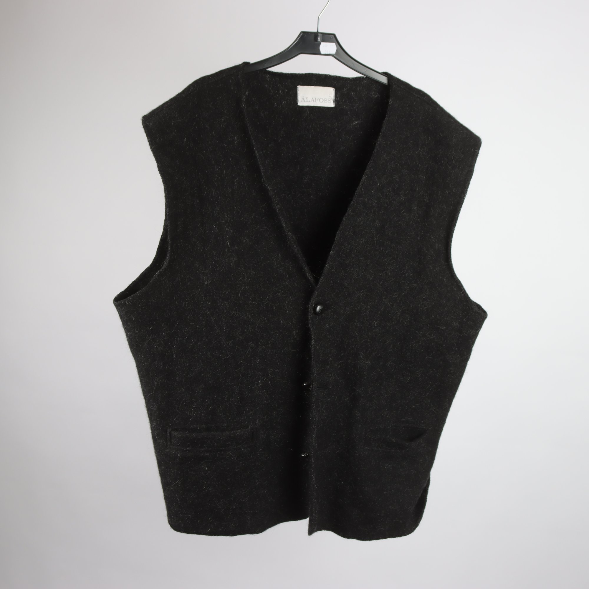 Väst, Alafoss, Island, svart, 100% ull, stl. L.
