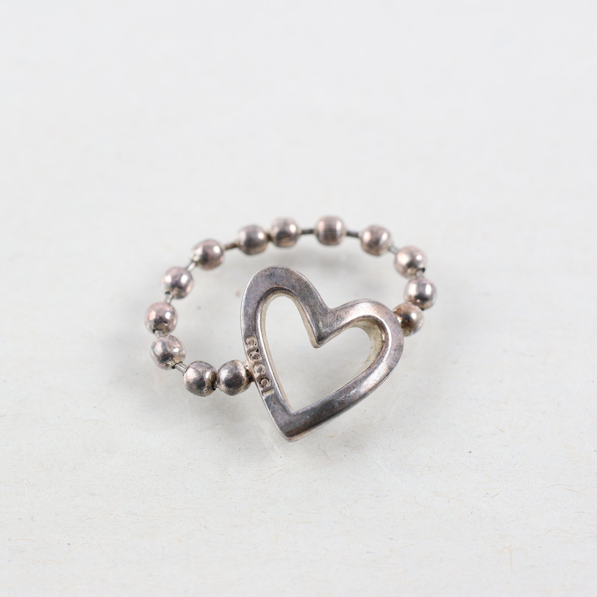 Ring, Gucci, Heaart Ball Chain, silver 925.