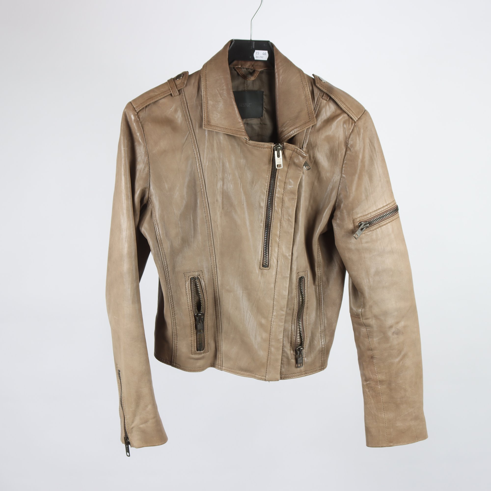 Skinnjacka, Gestuz, 100% läder, stl. 40