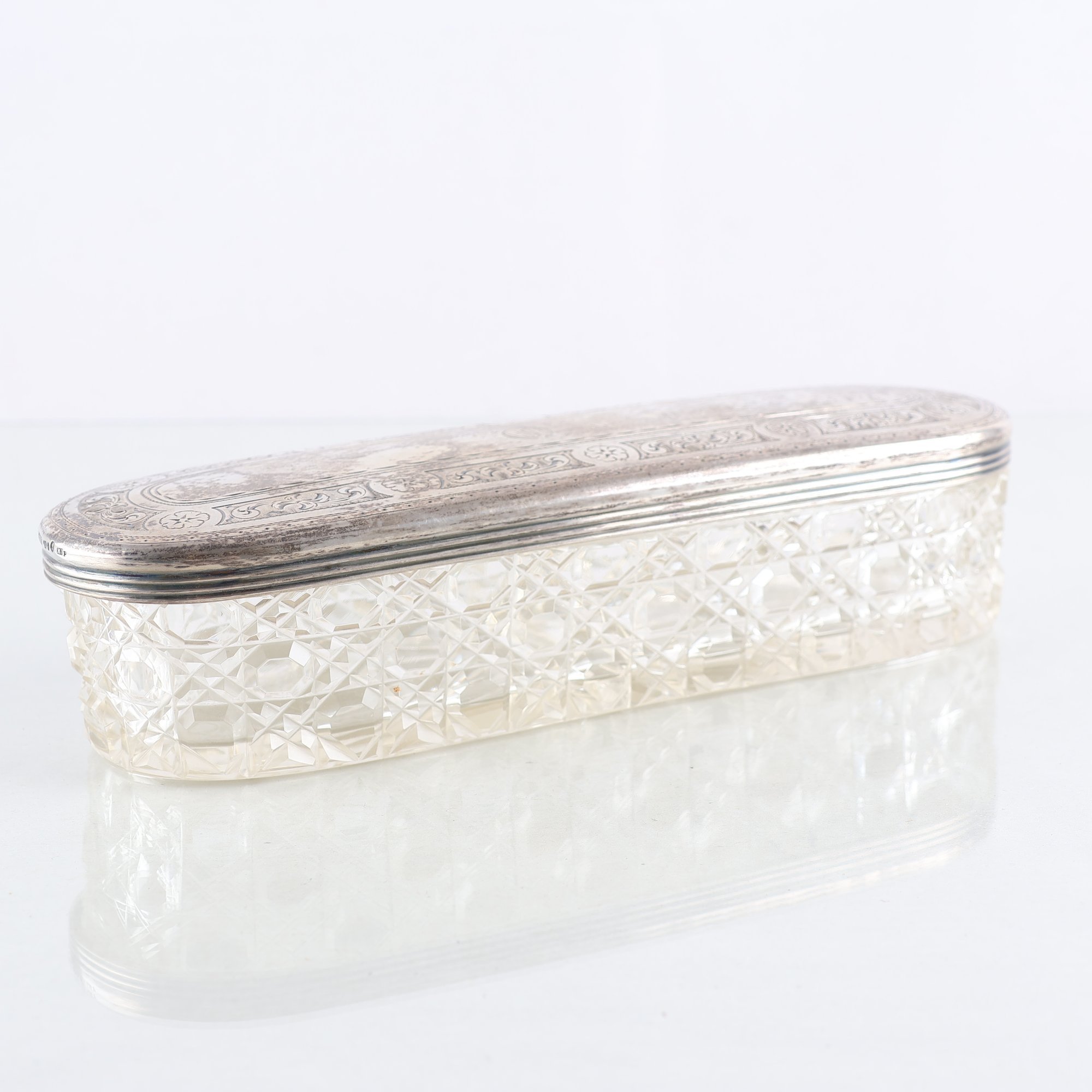 Lockask, kristall, silverlock, C.G.H, Stockholm, 1914