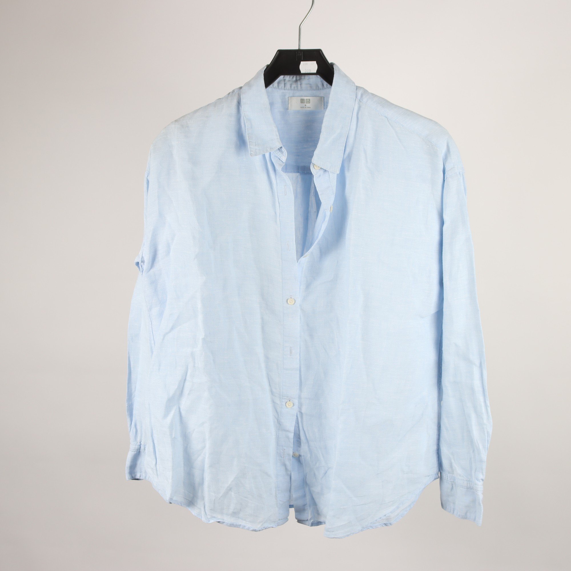 Blus, Uniqlo, blå, 100% lin, stl. M.