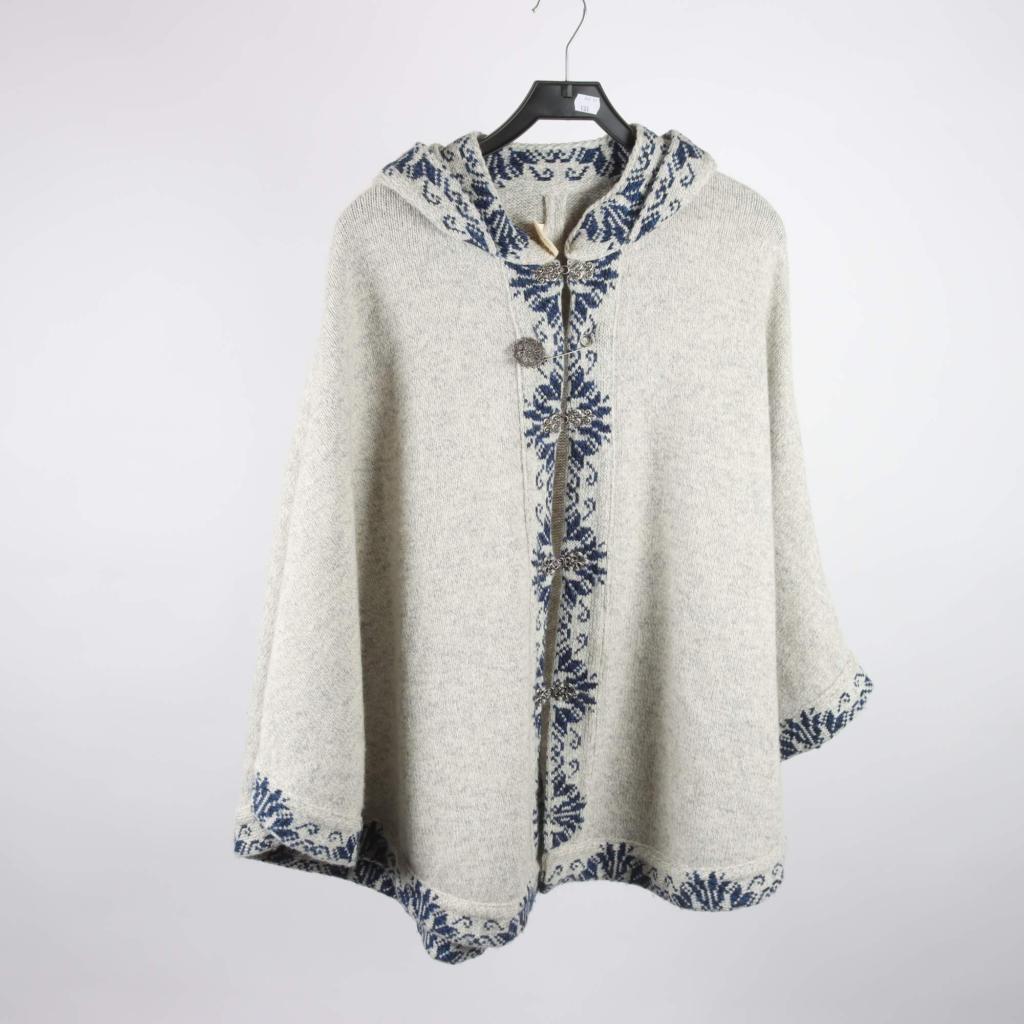 Poncho, Karmen Finland, grå, blå, stl. One size