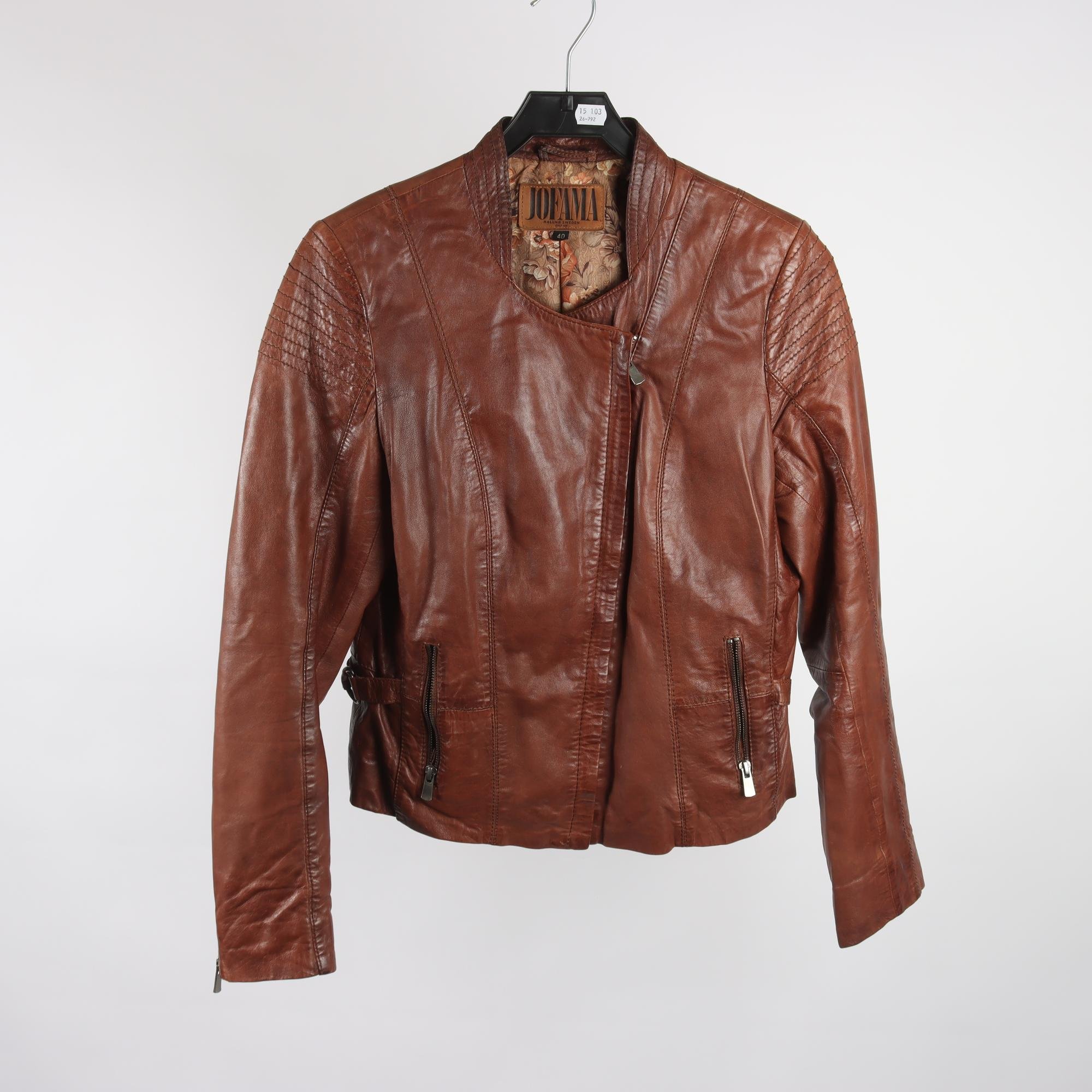 Skinnjacka, Jofama, 100% läder, stl. 40