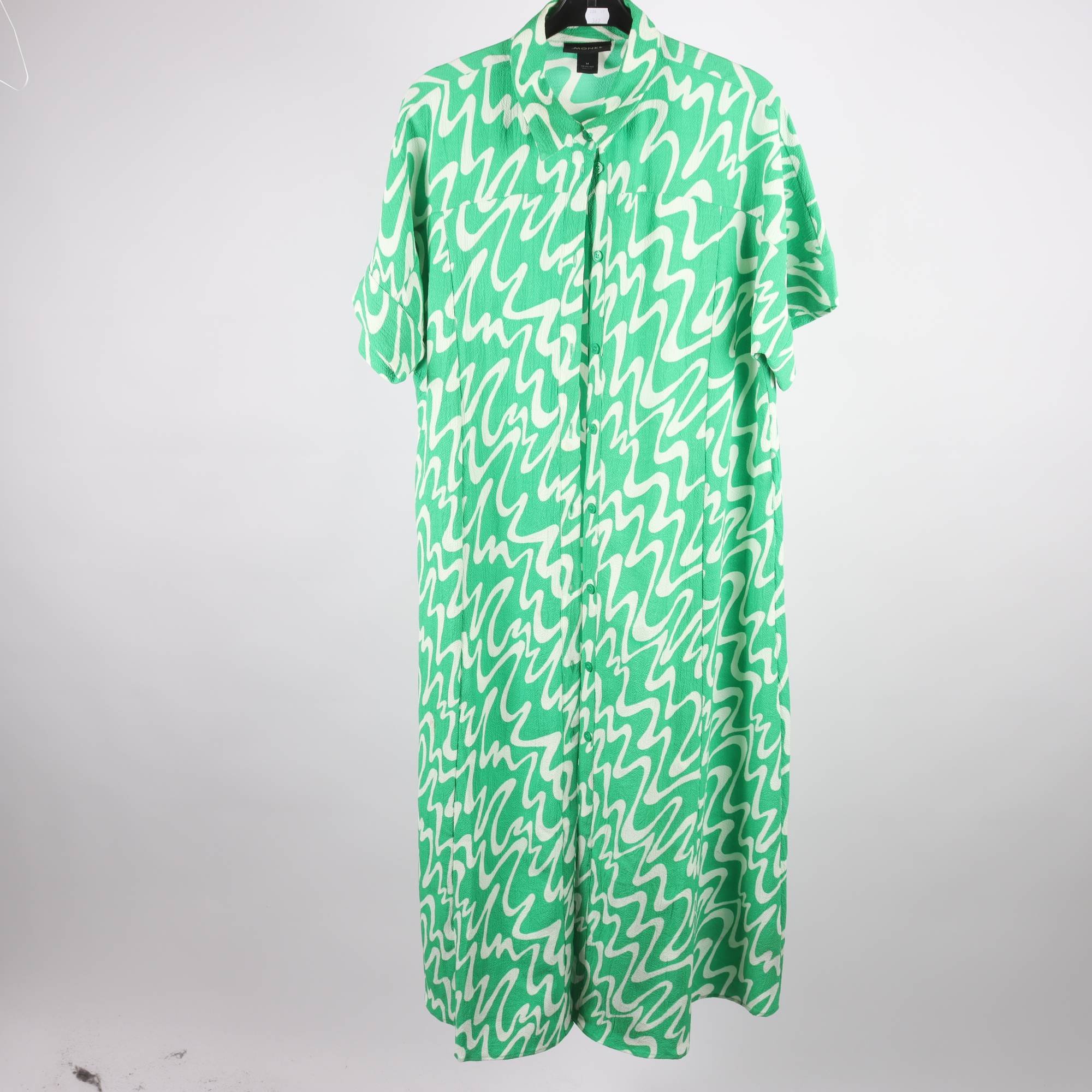 Klänning, Monki, vit, grön, stl. M.