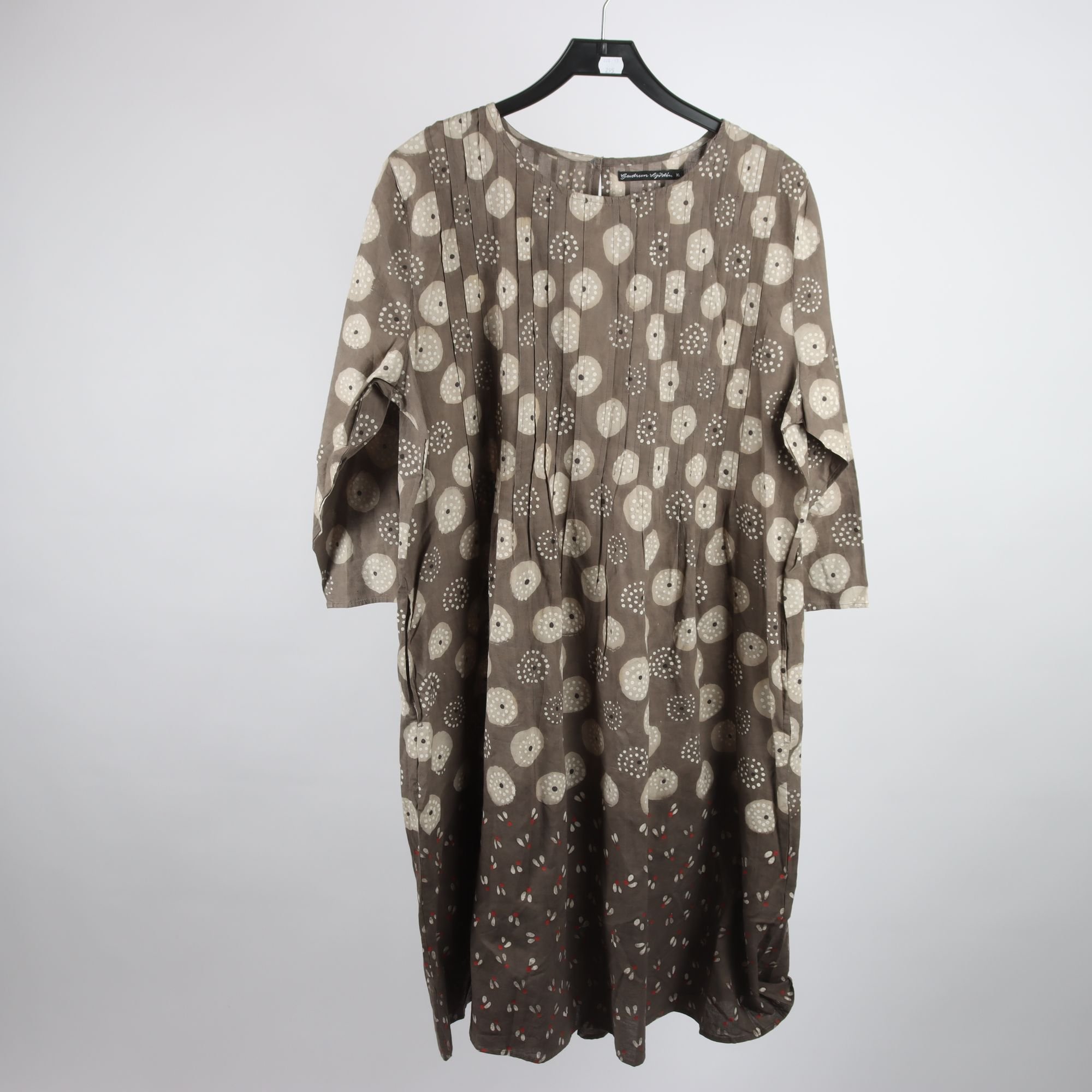 Klänning, Gudrun Sjödén, grå, mönstrad, stl. XL.