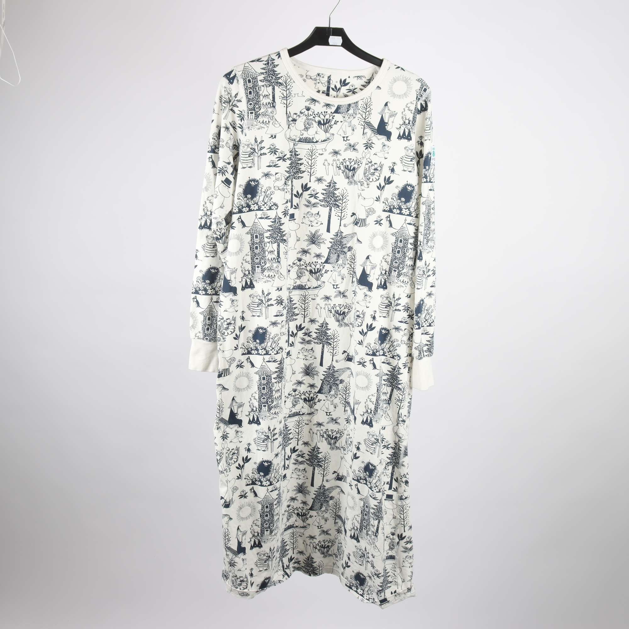 Klänning/nattlinne, Polarn o Pyret, Moomin, vit, blå, stl. S.