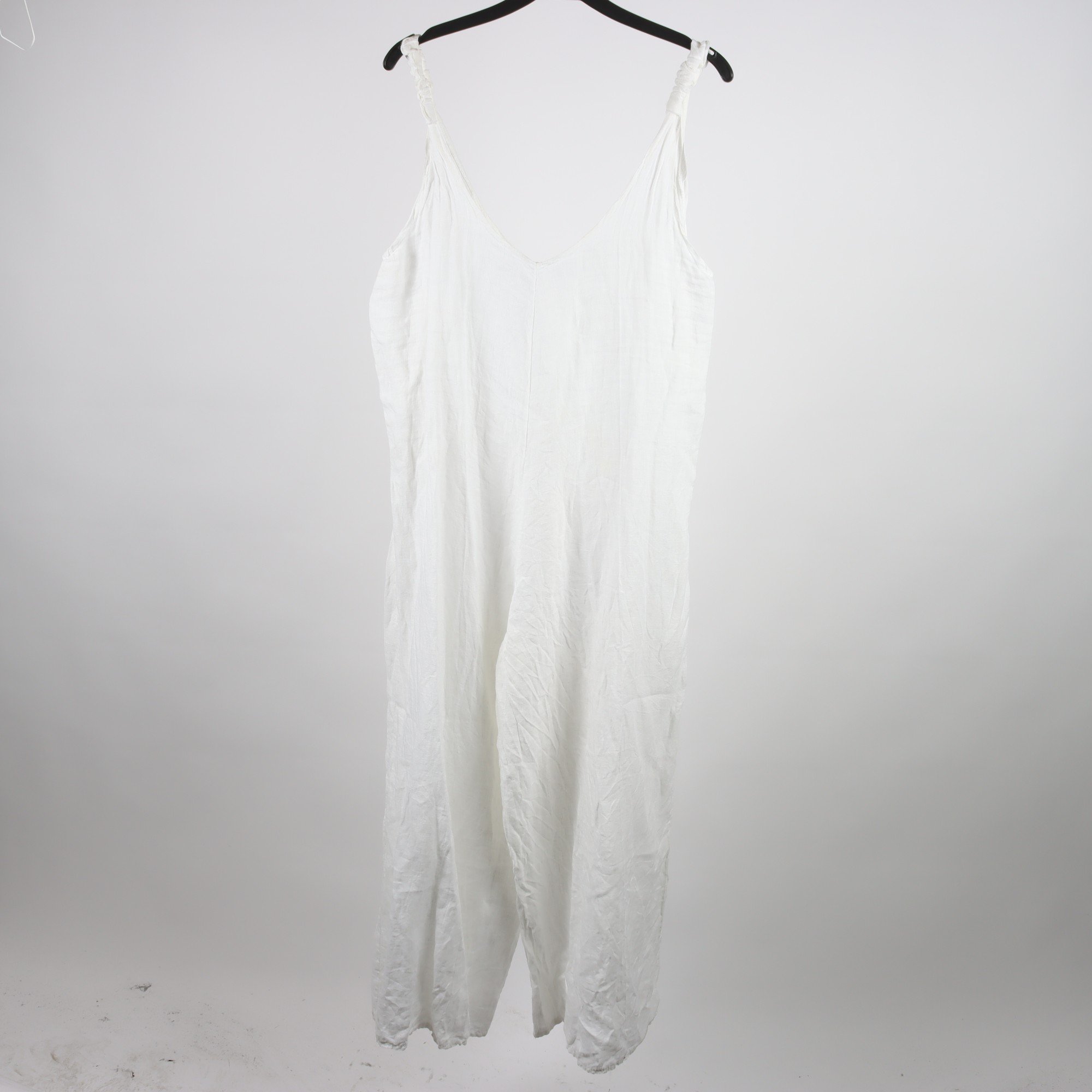 Klänning, Okänd, vit, 100% lin, stl. ca. S/M.