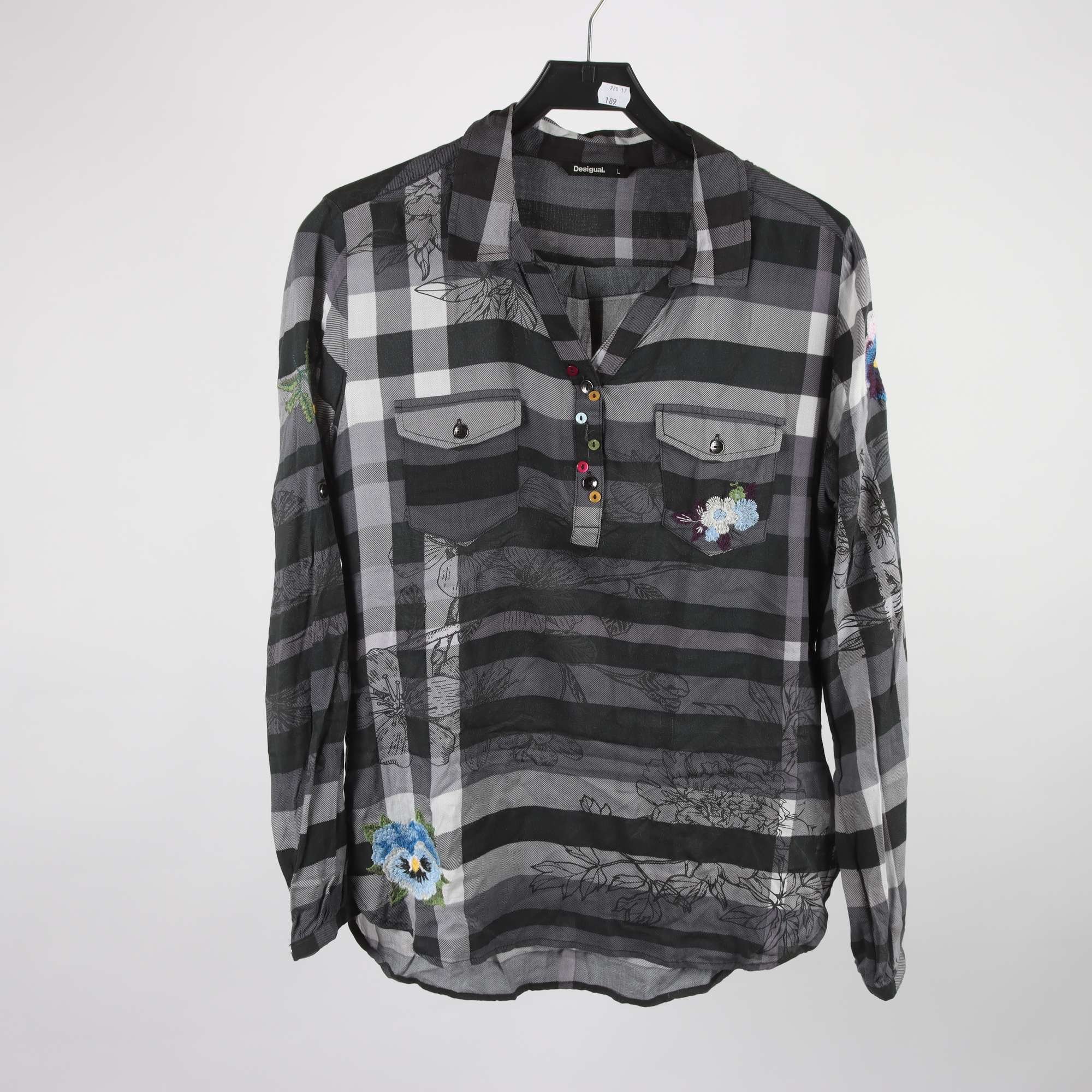 Blus, Desigual, grå, stl. L