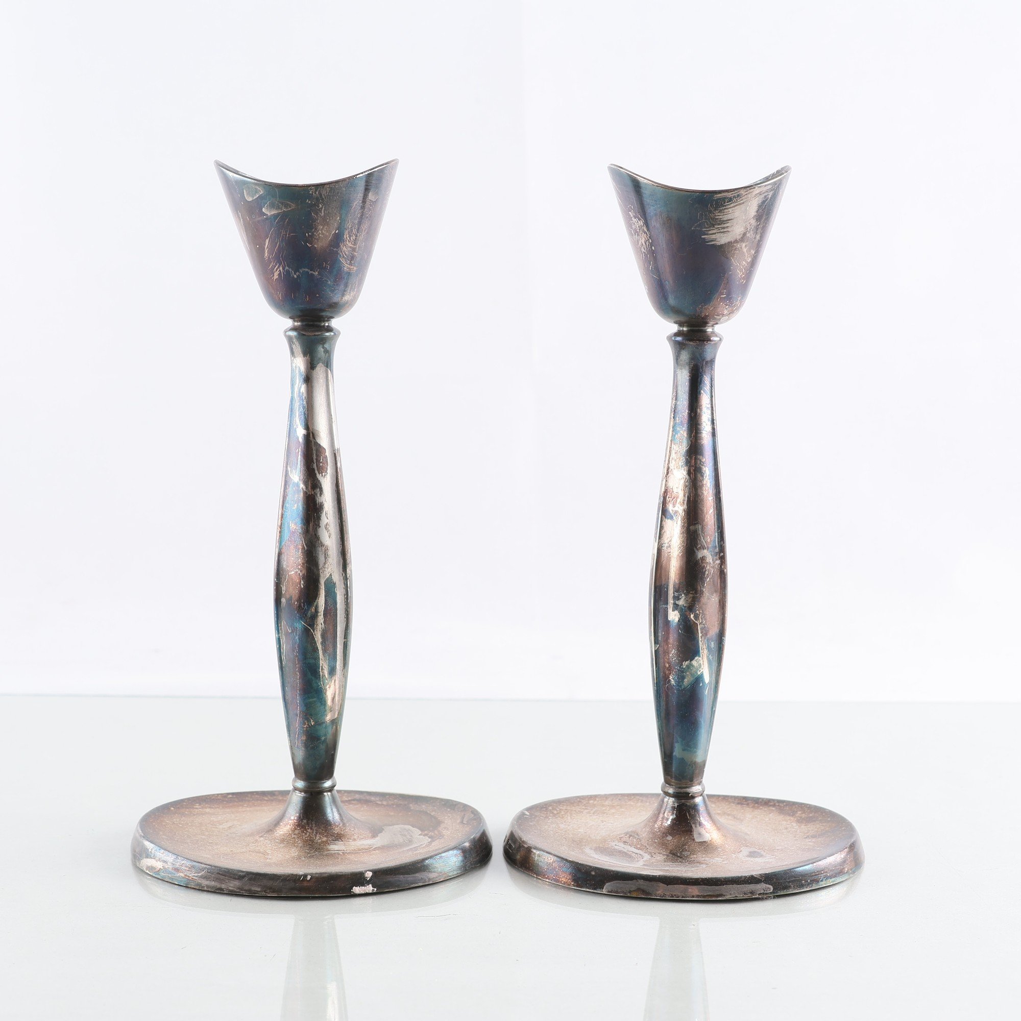 Paret ljusstakar, silver, 830, Cohr, Markströms Guldsmeds AB, Uppsala