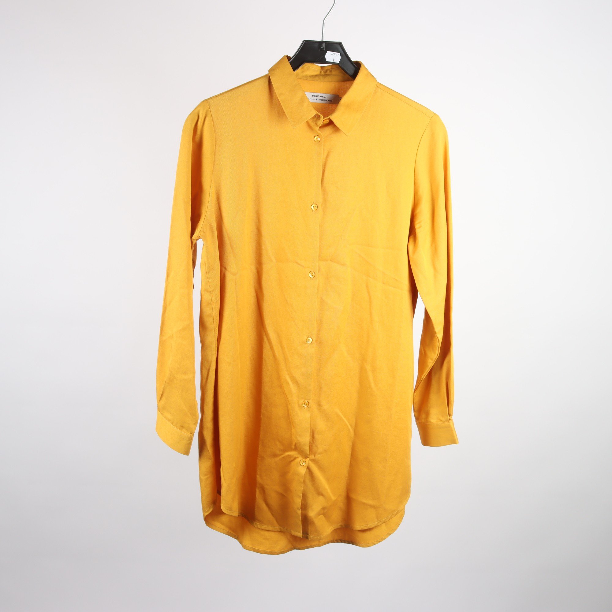 Blus/skjorta, Dedicated, senapsgul, stl. S
