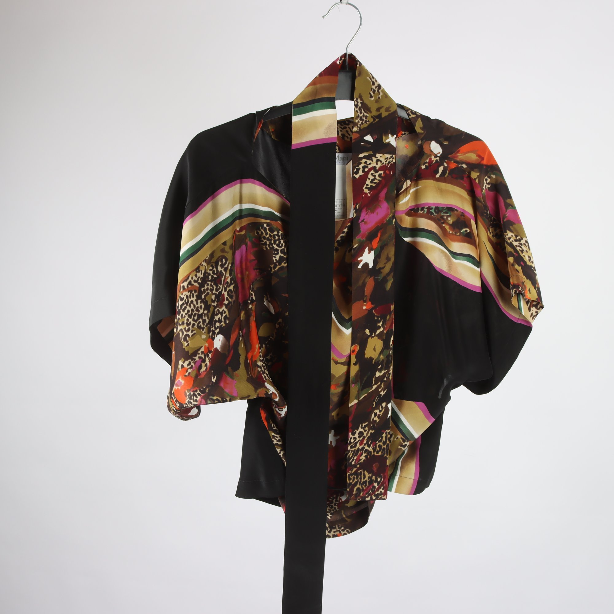 Blus, MaxMara, mönstrad, silke, stl. 36