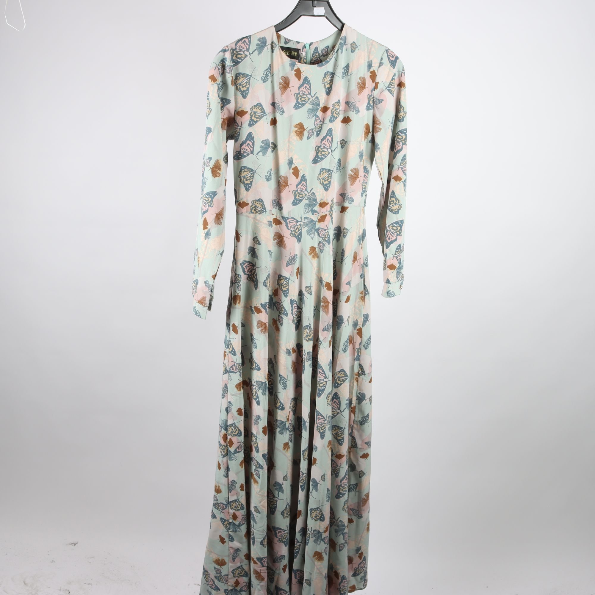 Klänning, Mes Seghier, mönstrad, blå, stl. M.